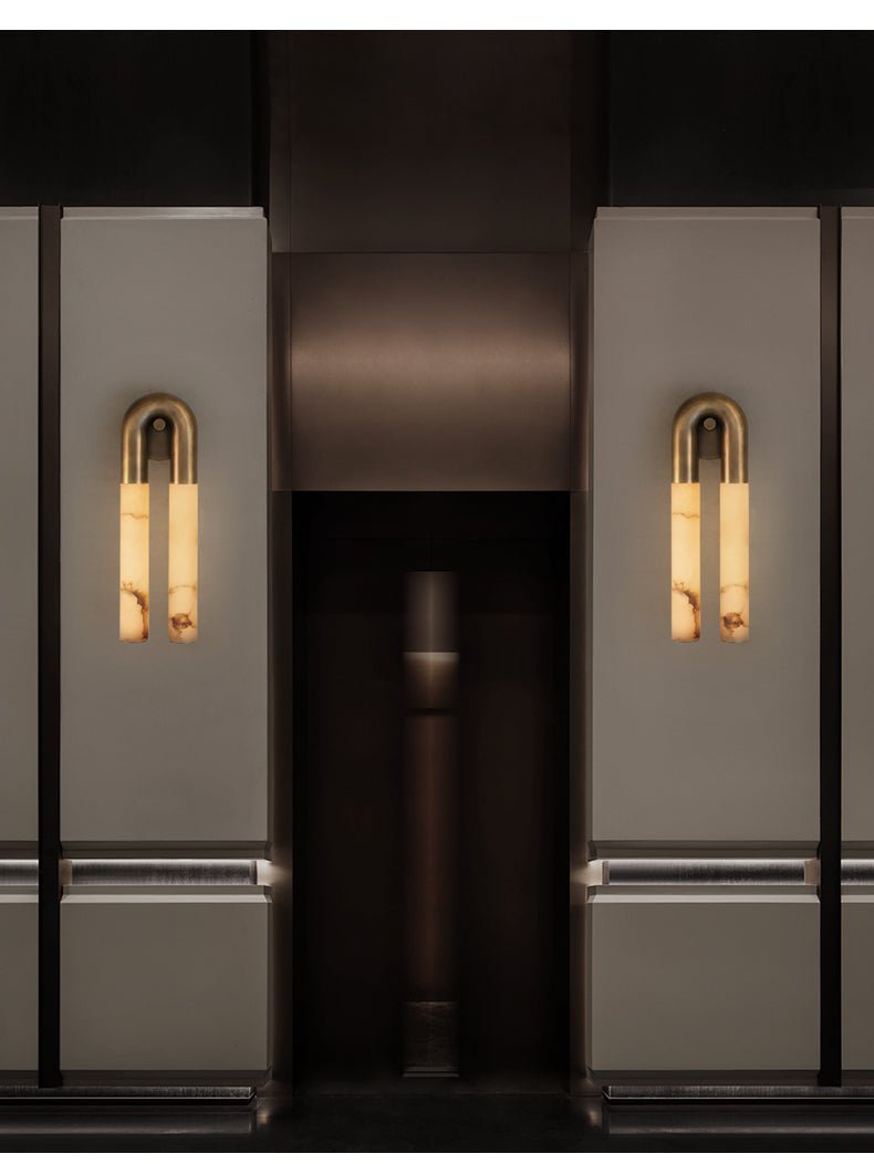 Arch Modern Alabaster & Metal Wall Light