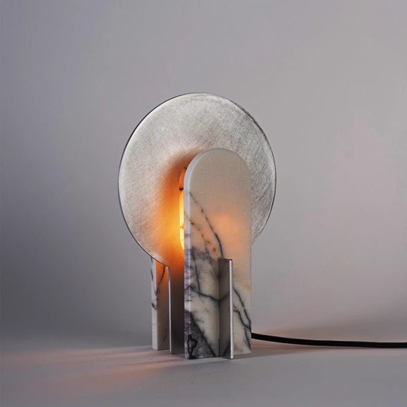 Arch Modern Stainless Steel & Marble Table Lamp