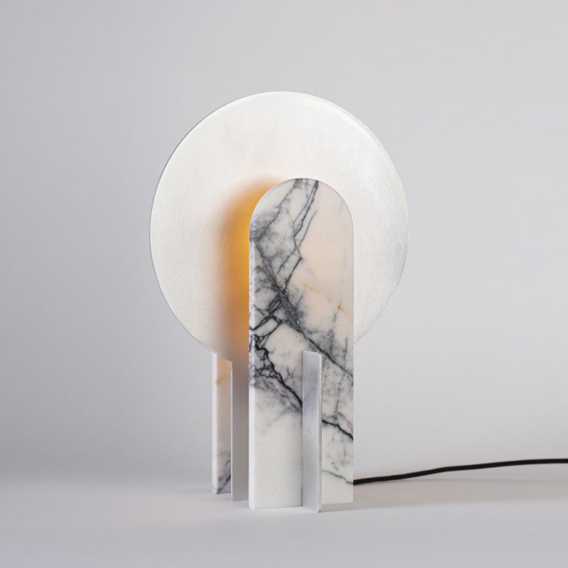 Arch Modern Stainless Steel & Marble Table Lamp