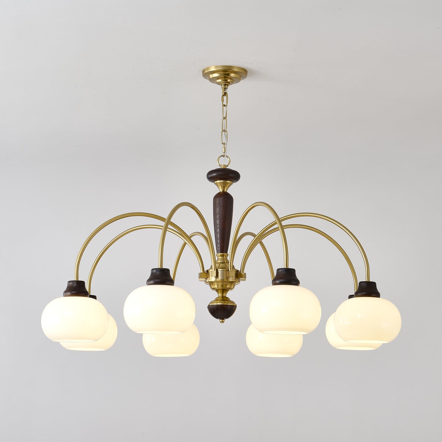 Aurora Chandelier Arched Globe White Shade - Letslighting