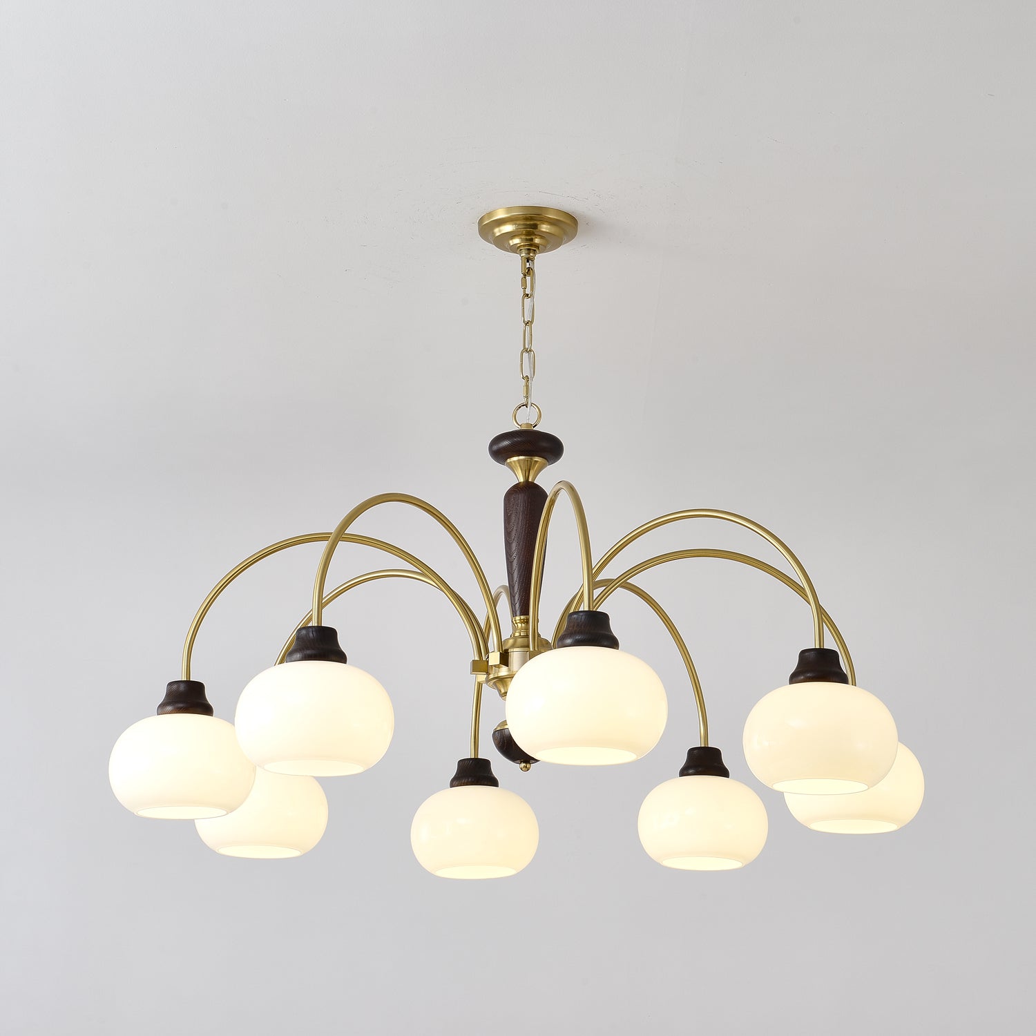 Aurora Chandelier Arched Globe White Shade - Letslighting