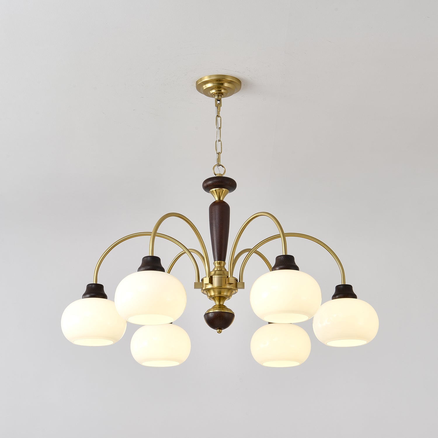 Aurora Chandelier Arched Globe White Shade - Letslighting