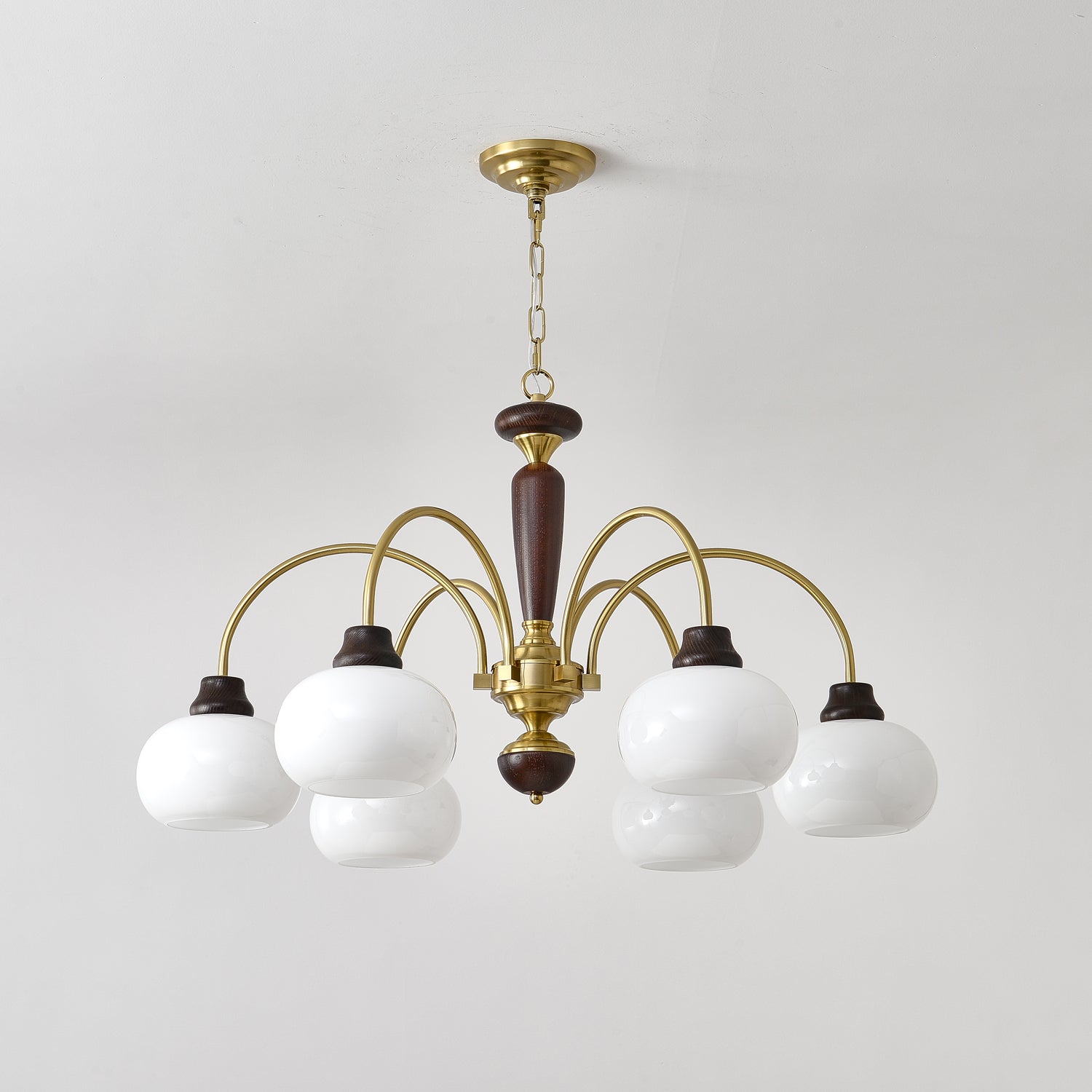 Aurora Chandelier Arched Globe White Shade - Letslighting