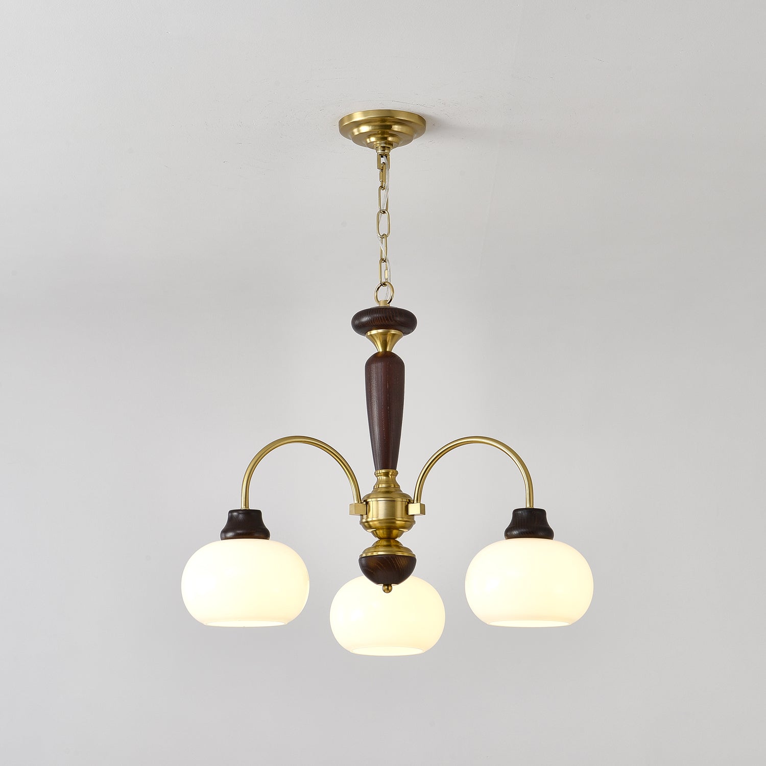 Aurora Chandelier Arched Globe White Shade - Letslighting