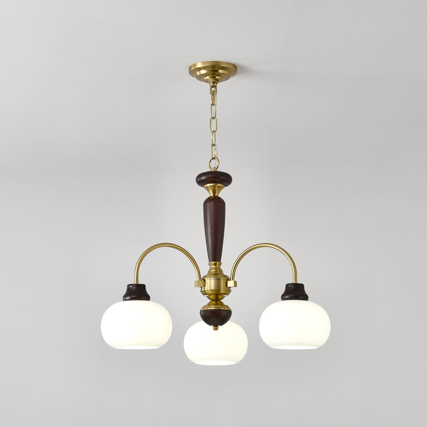 Aurora Chandelier Arched Globe White Shade - Letslighting