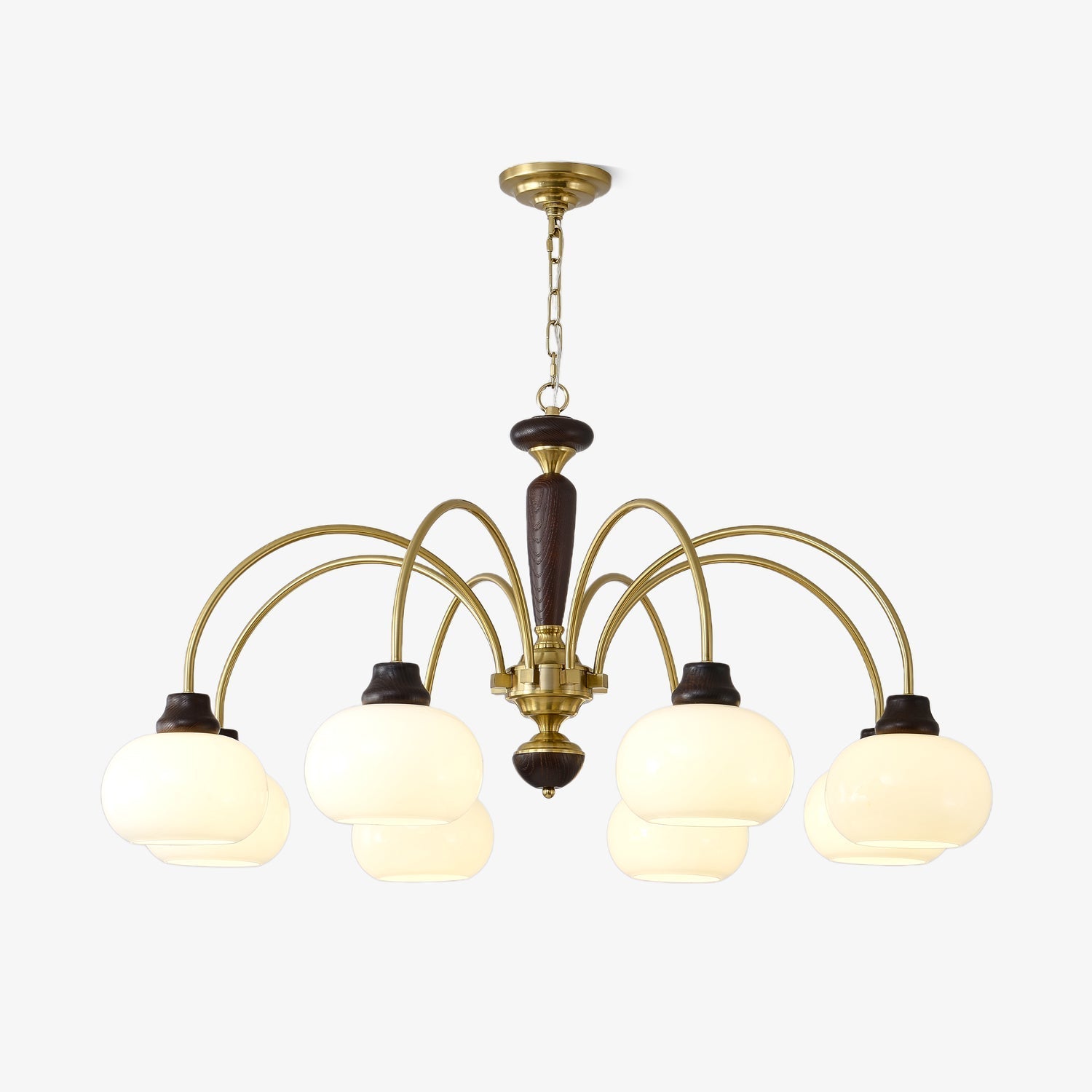 Aurora Chandelier Arched Globe White Shade - Letslighting