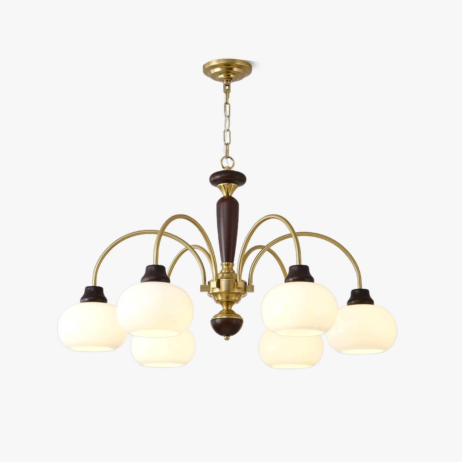 Aurora Chandelier Arched Globe White Shade - Letslighting