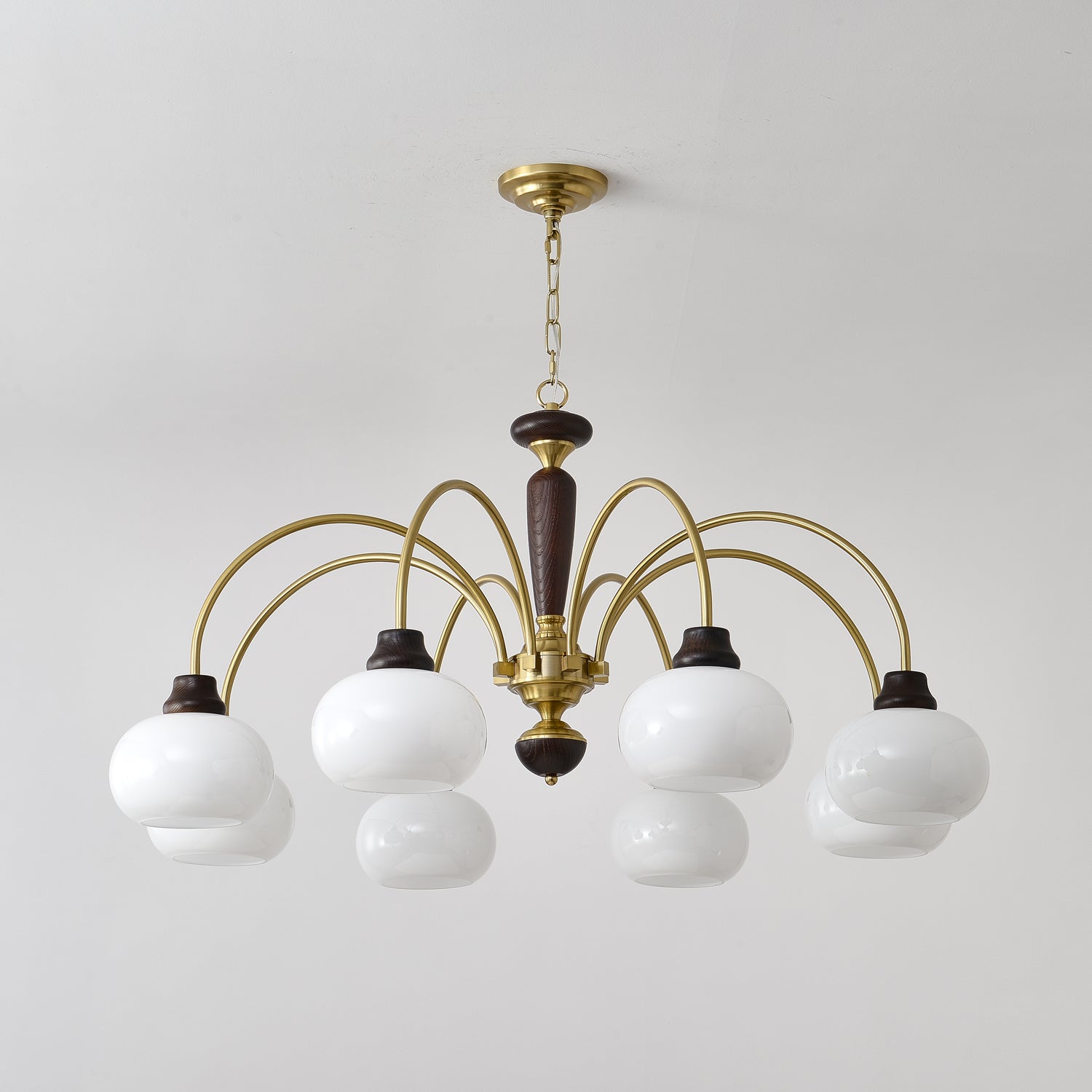 Aurora Chandelier Arched Globe White Shade - Letslighting