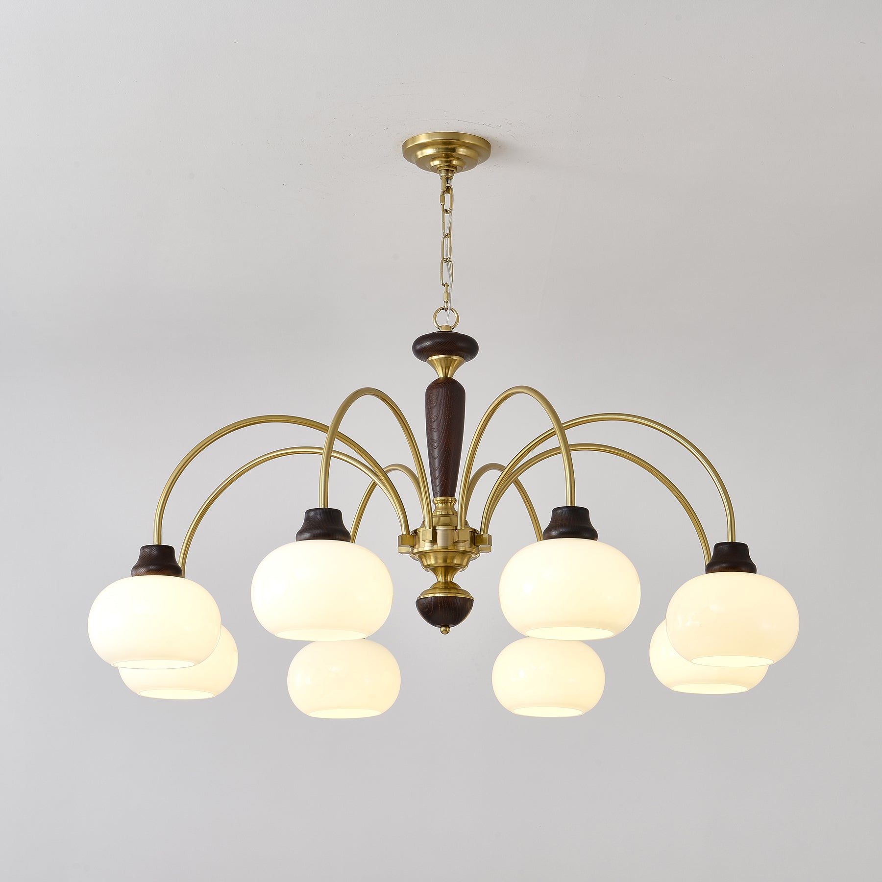 Aurora Chandelier Arched Globe White Shade - Letslighting