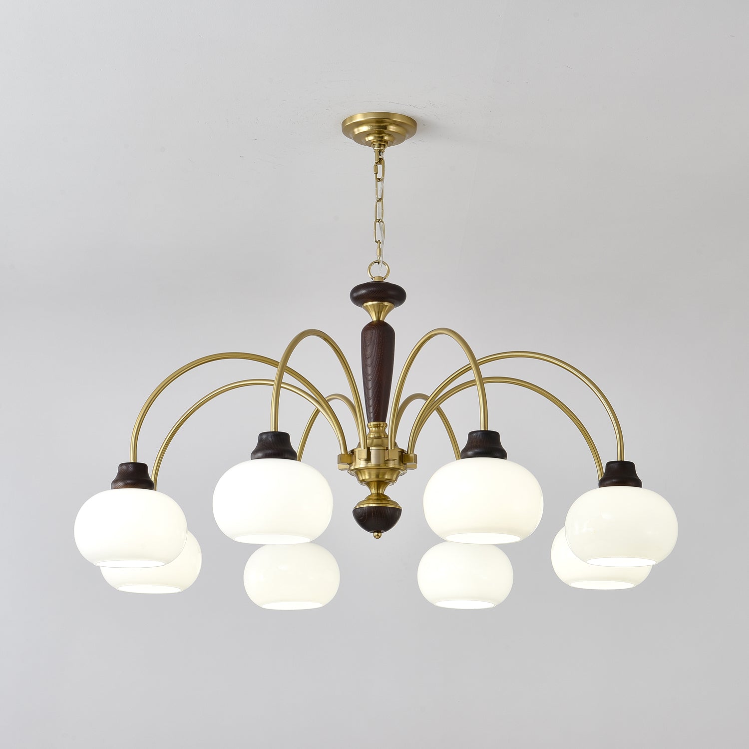 Aurora Chandelier Arched Globe White Shade - Letslighting