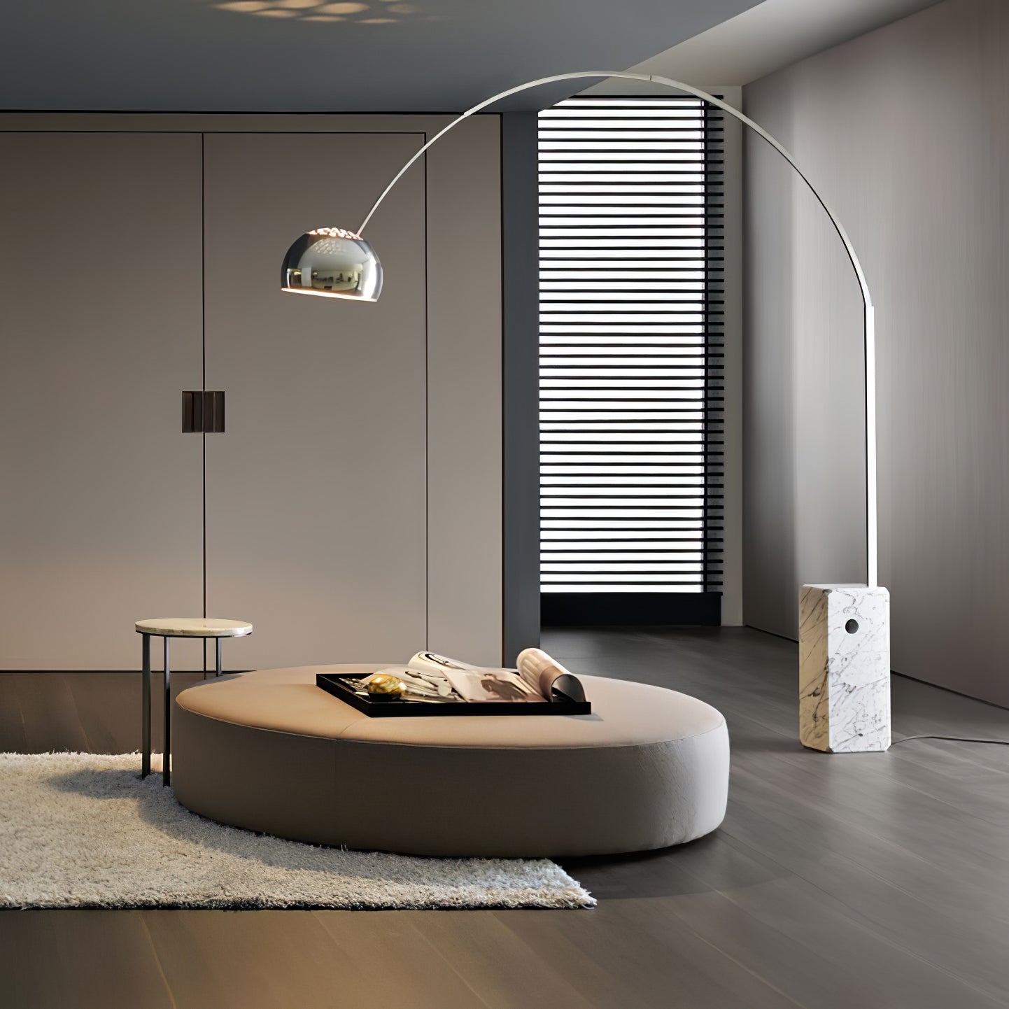 Alevra Steel Marble Floor Lamp - Letslighting