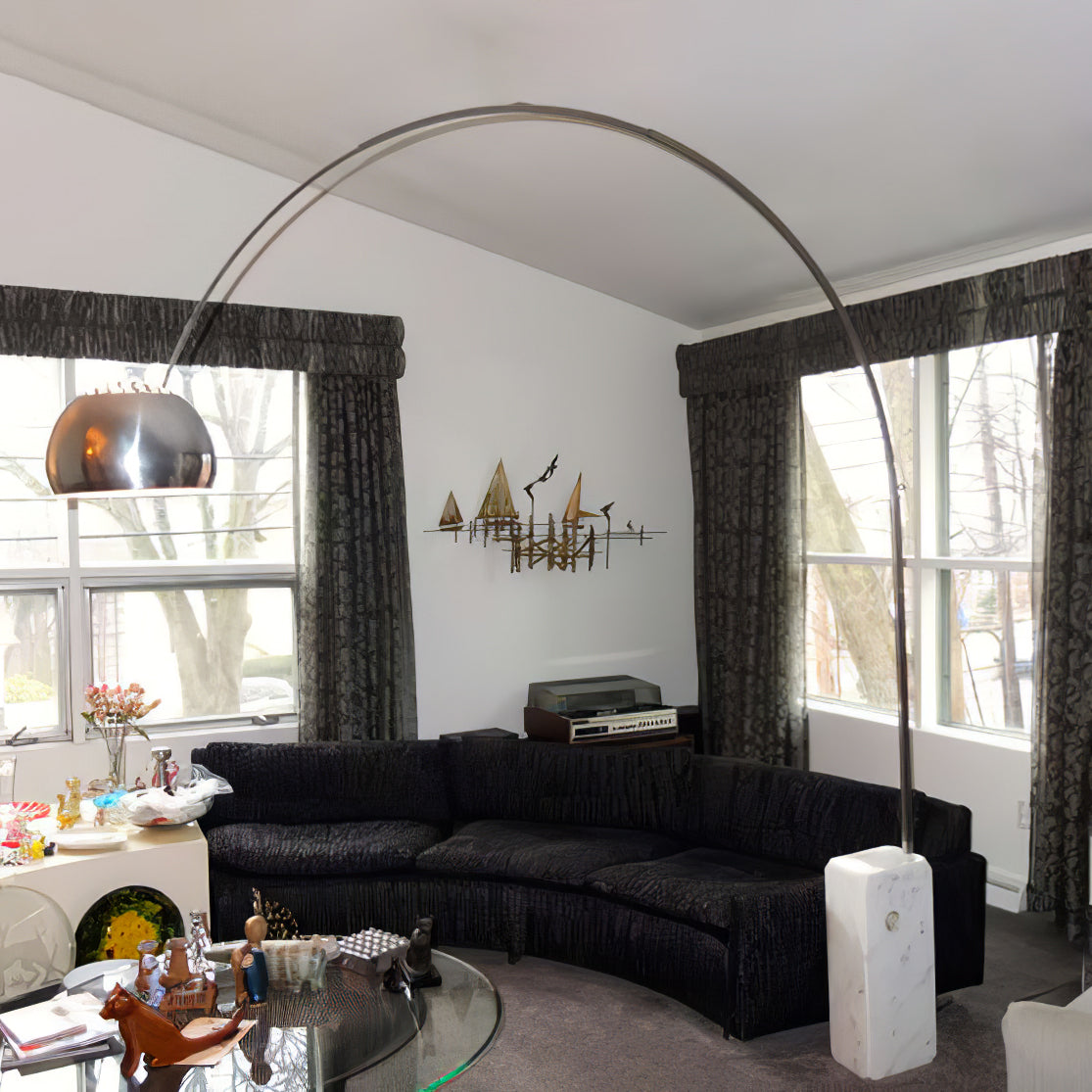 Alevra Steel Marble Floor Lamp - Letslighting