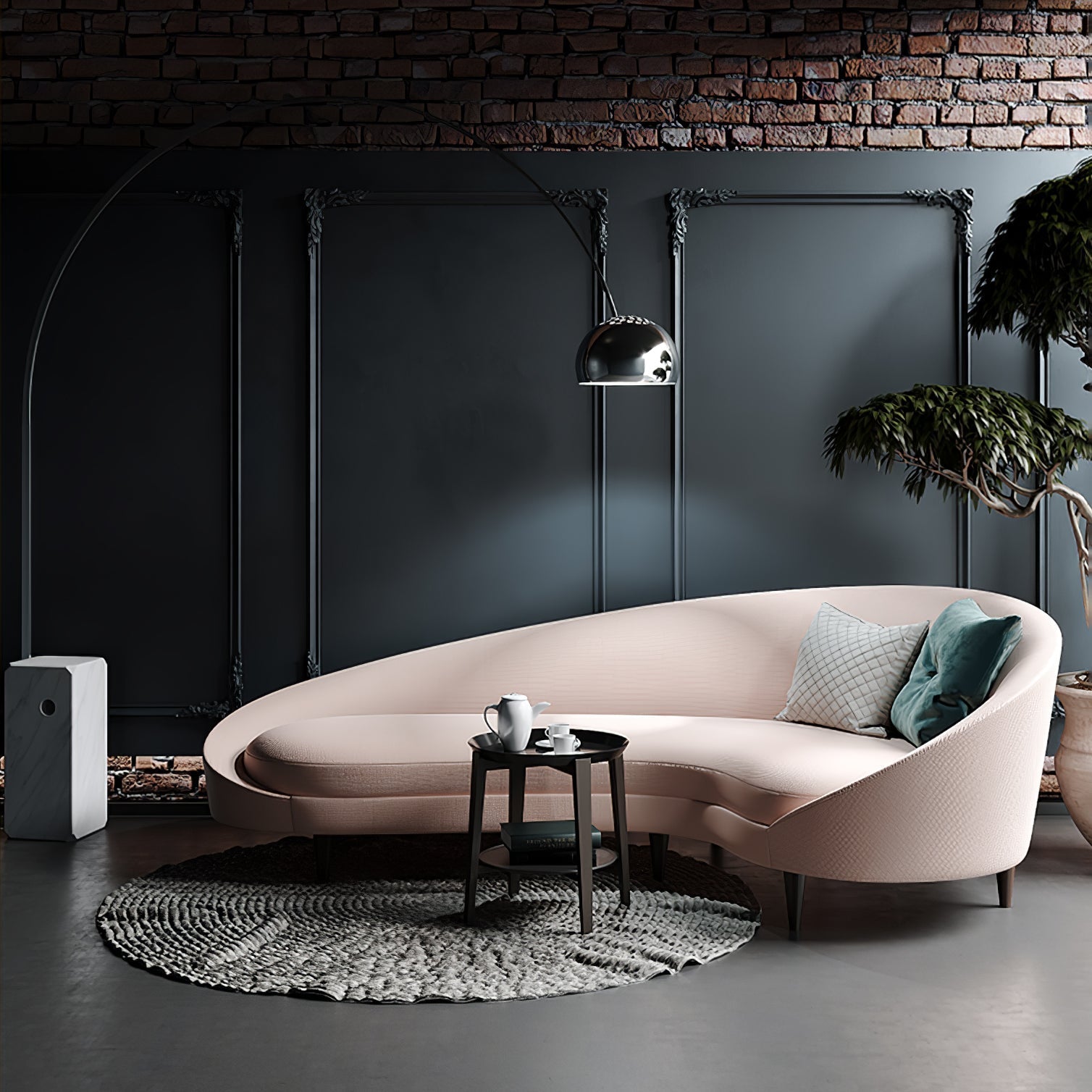 Alevra Steel Marble Floor Lamp - Letslighting