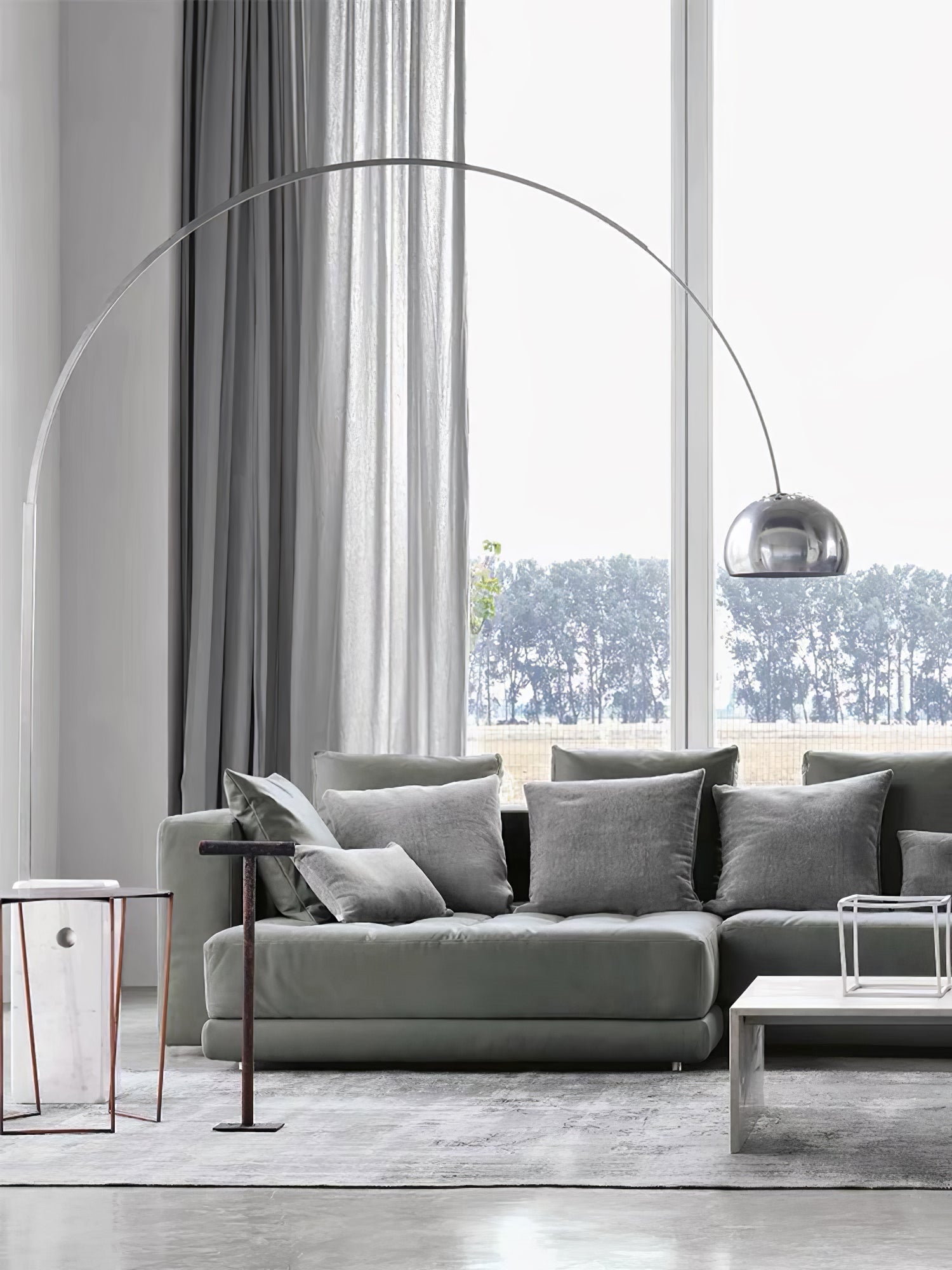 Alevra Steel Marble Floor Lamp - Letslighting