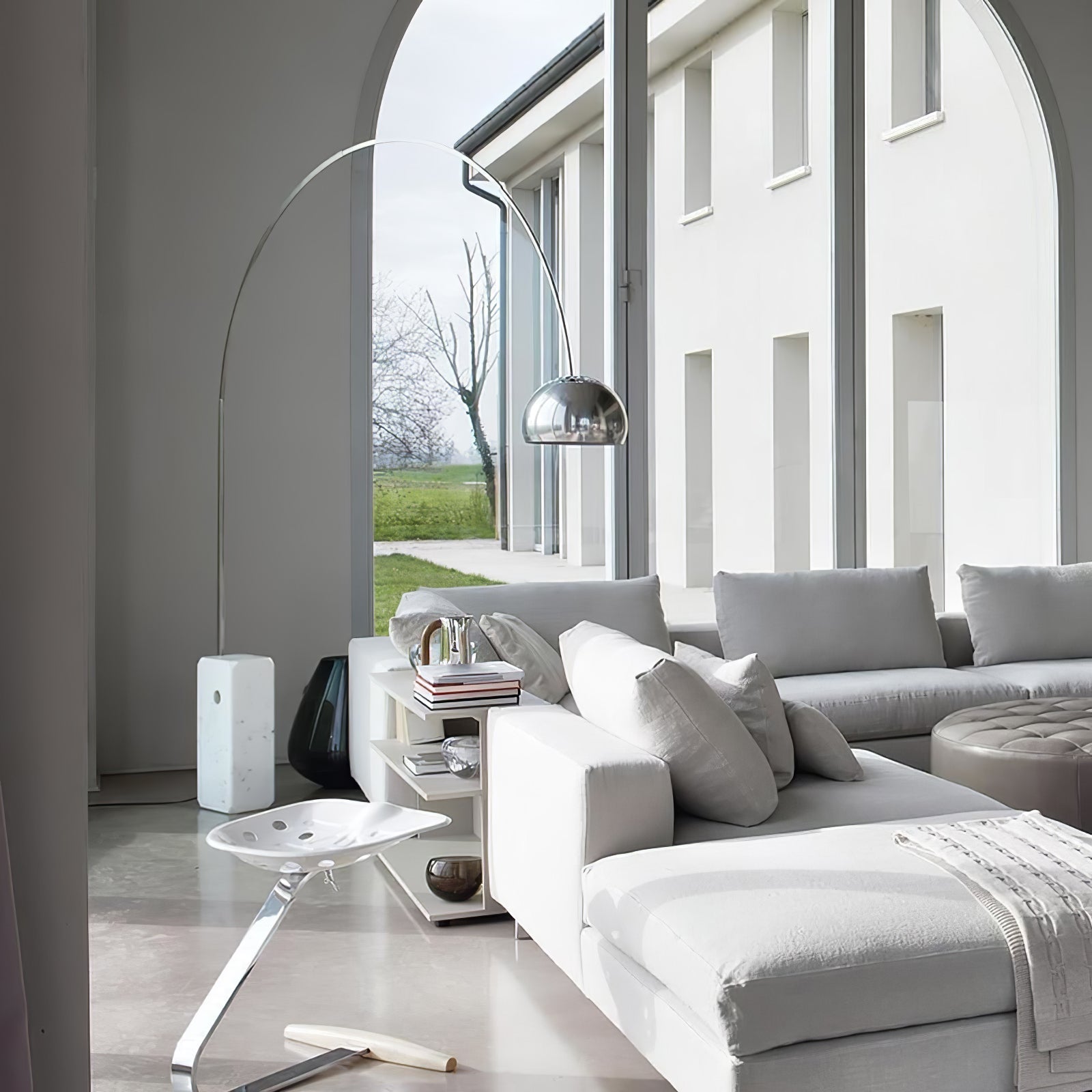 Alevra Steel Marble Floor Lamp - Letslighting