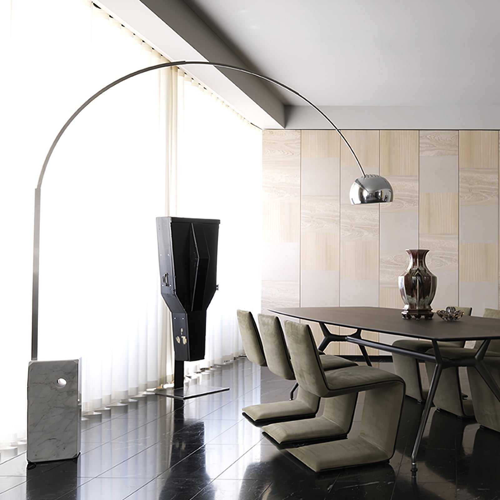 Alevra Steel Marble Floor Lamp - Letslighting