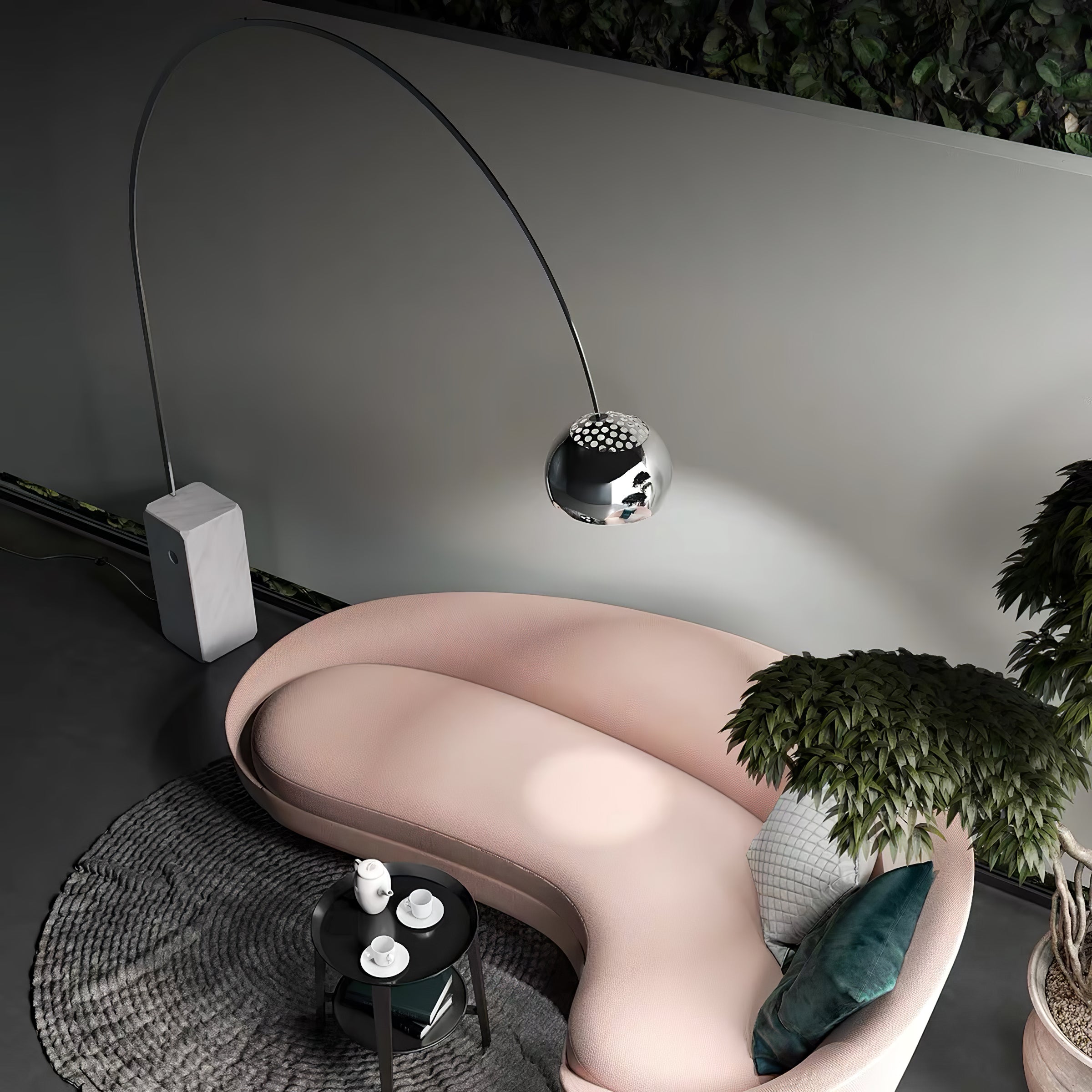 Alevra Steel Marble Floor Lamp - Letslighting