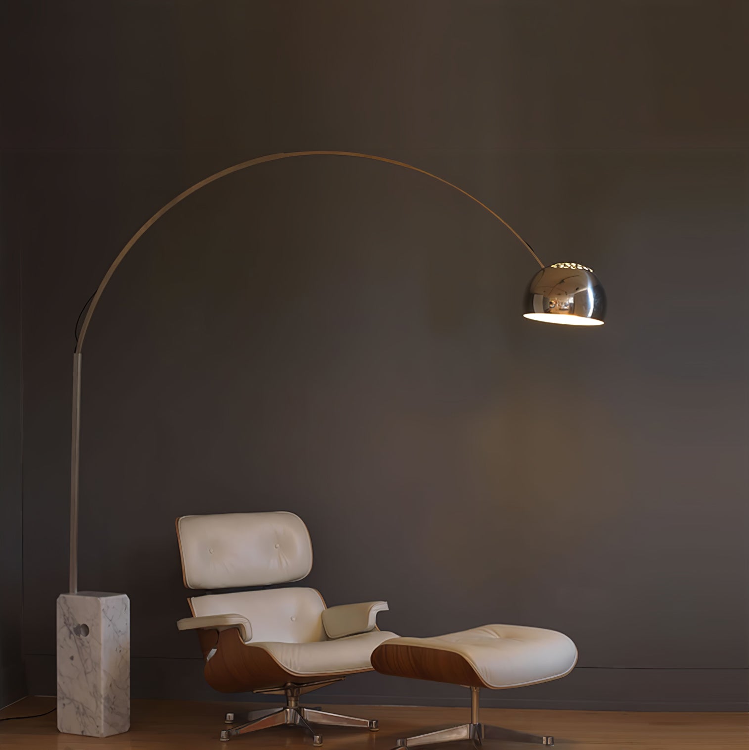 Alevra Steel Marble Floor Lamp - Letslighting