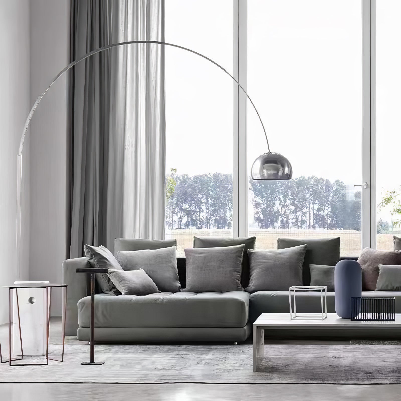 Alevra Steel Marble Floor Lamp - Letslighting