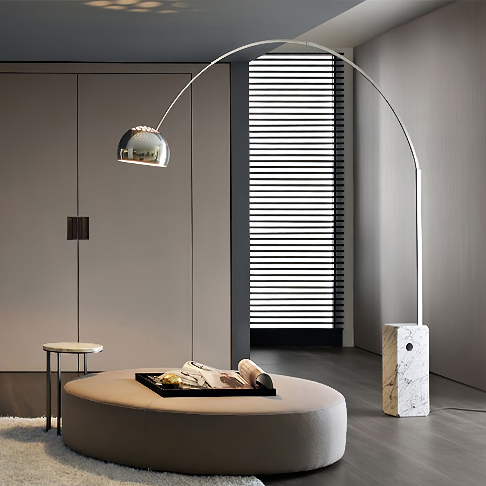 Alevra Steel Marble Floor Lamp - Letslighting
