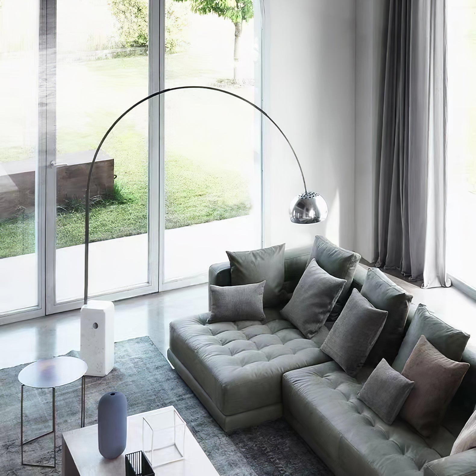 Alevra Steel Marble Floor Lamp - Letslighting