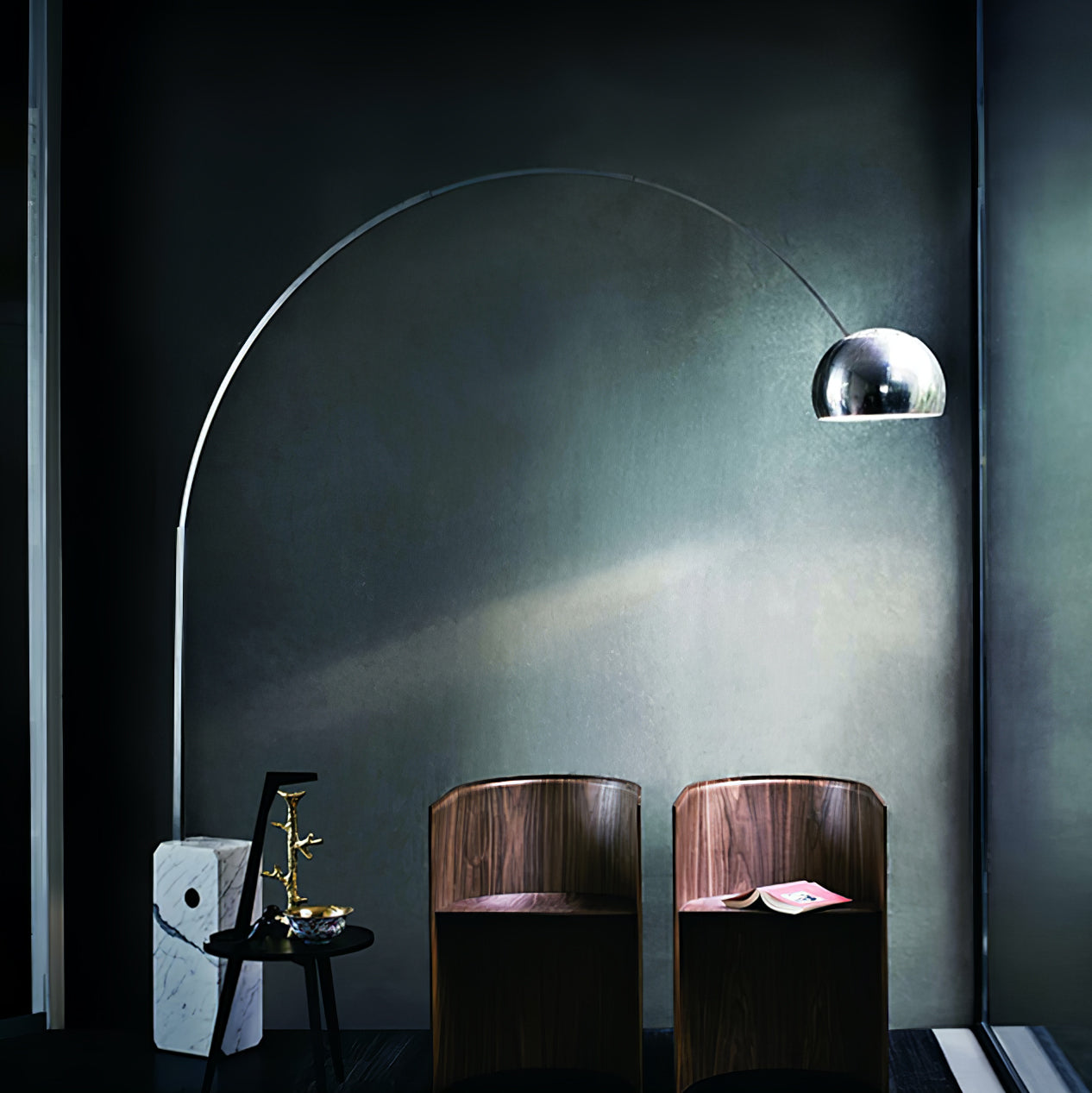 Alevra Steel Marble Floor Lamp - Letslighting
