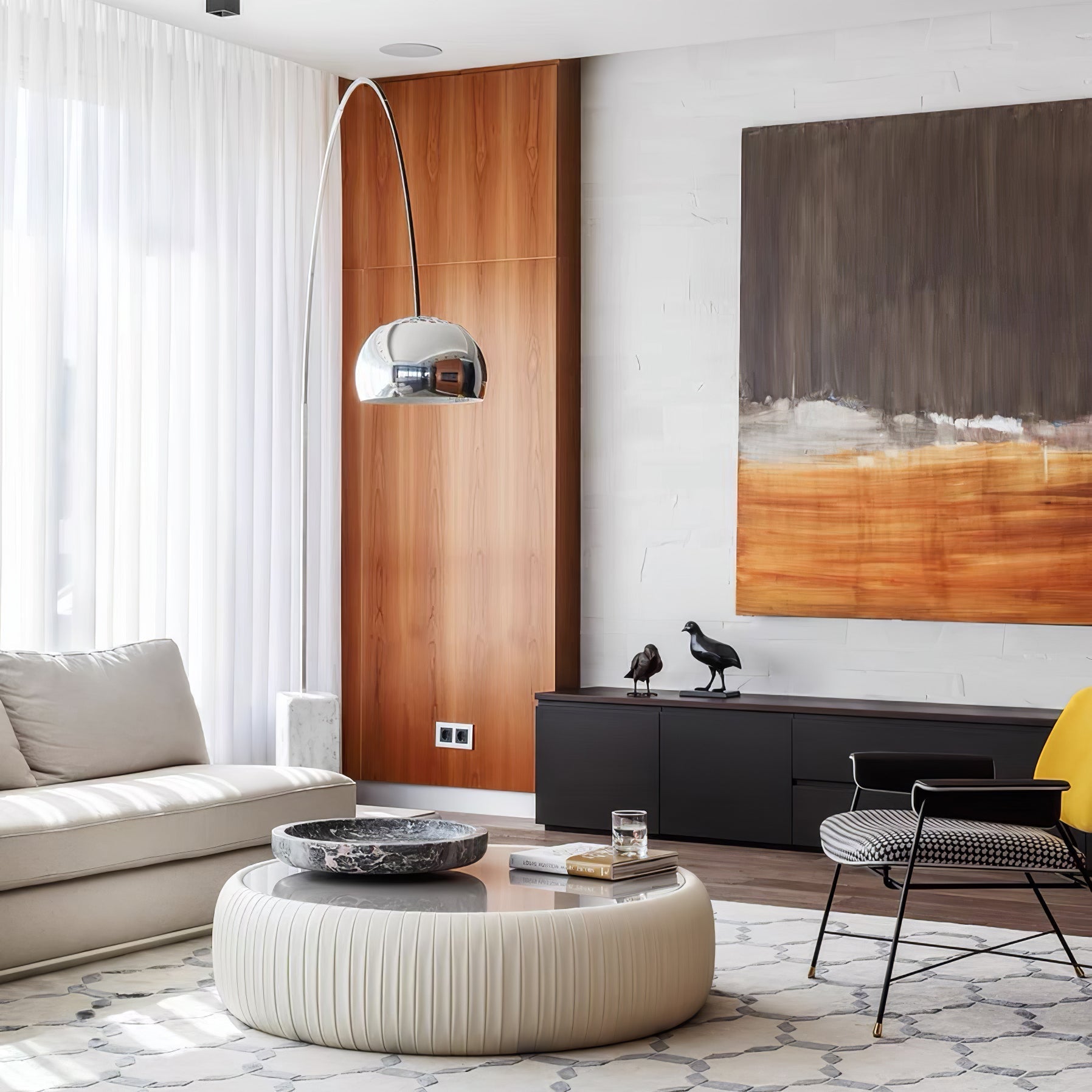 Alevra Steel Marble Floor Lamp - Letslighting