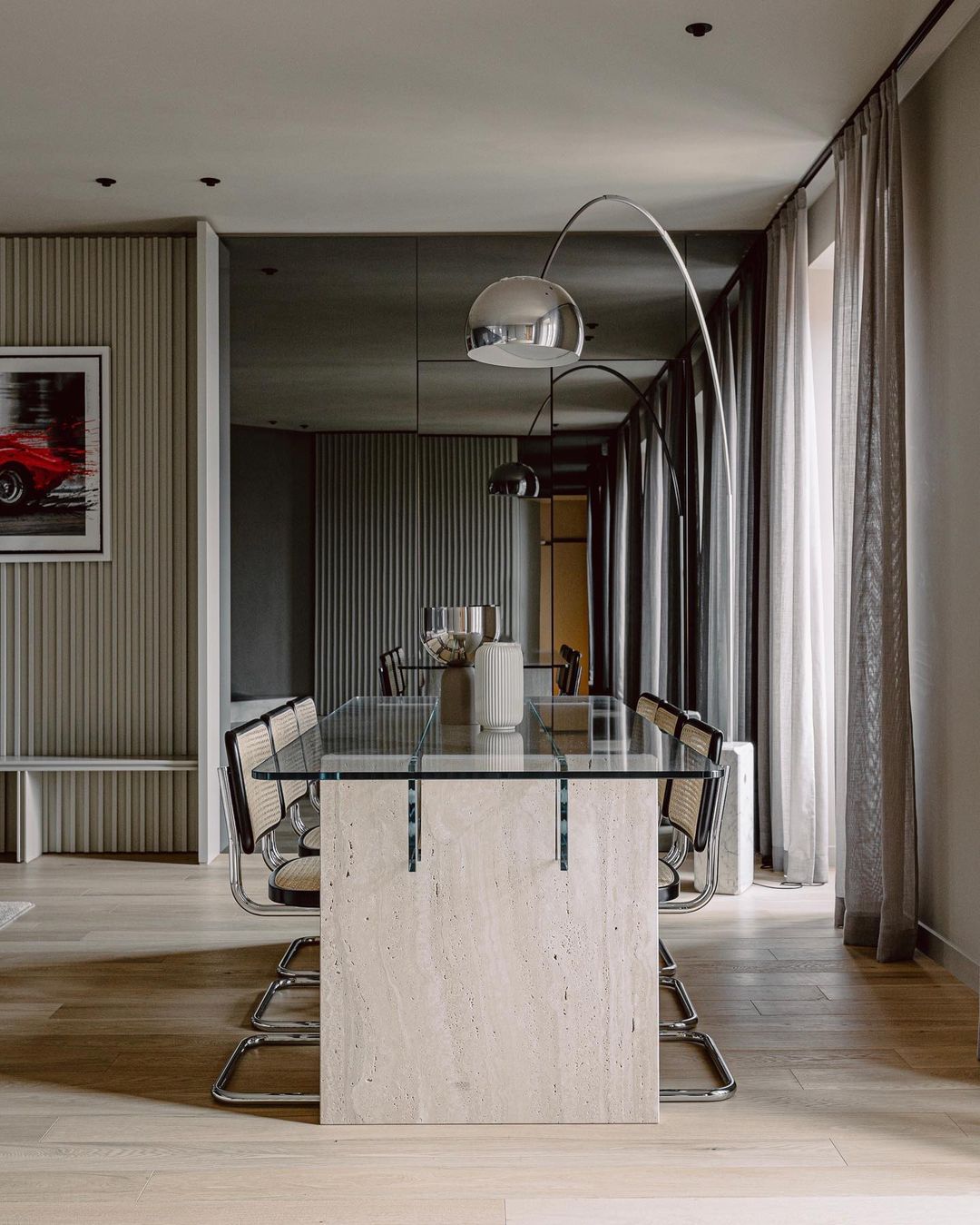 Alevra Steel Marble Floor Lamp - Letslighting