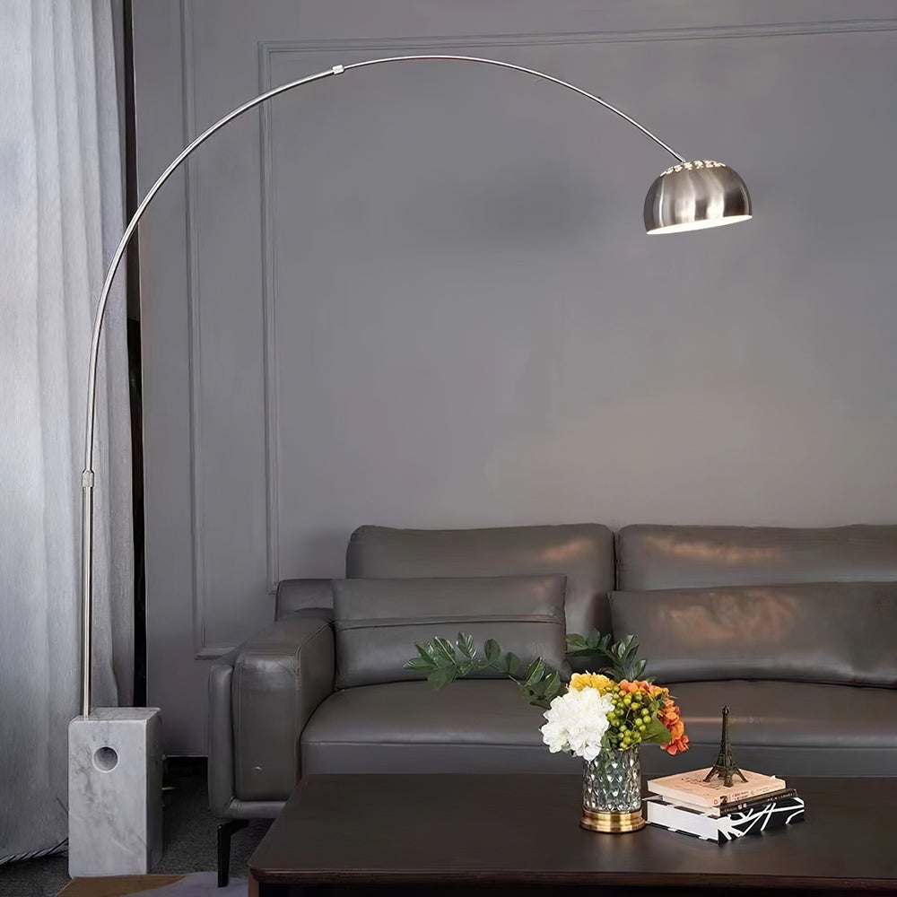 Alevra Steel Marble Floor Lamp - Letslighting