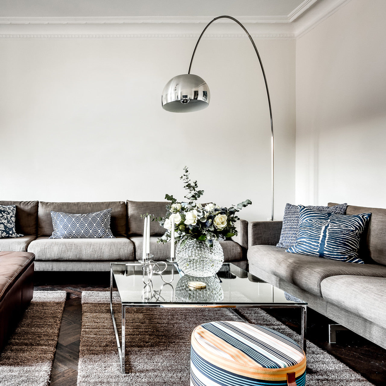 Alevra Steel Marble Floor Lamp - Letslighting