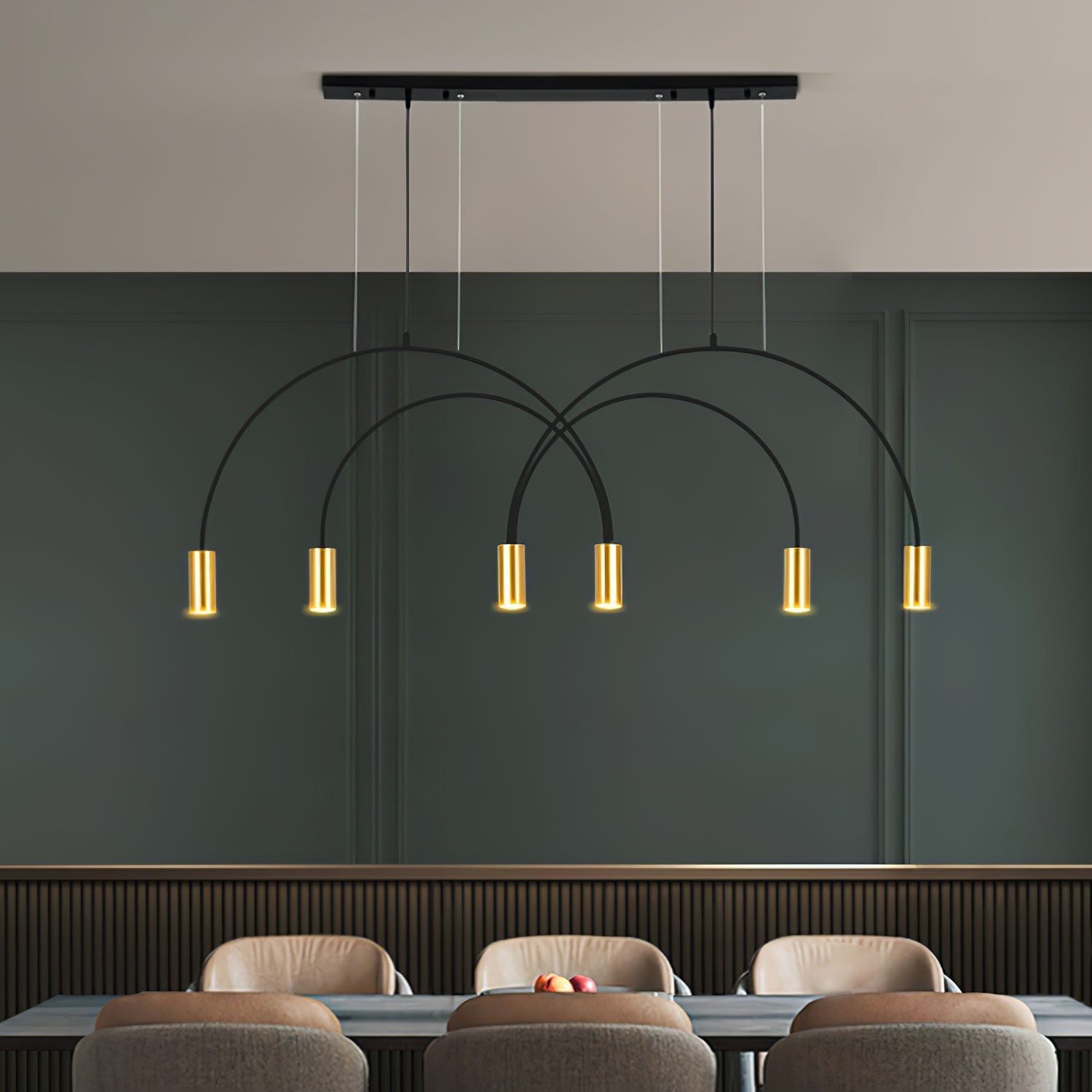 Solara Pendant Lamp Overlapping Cylinder Minimalist Dining Room - Letslighting