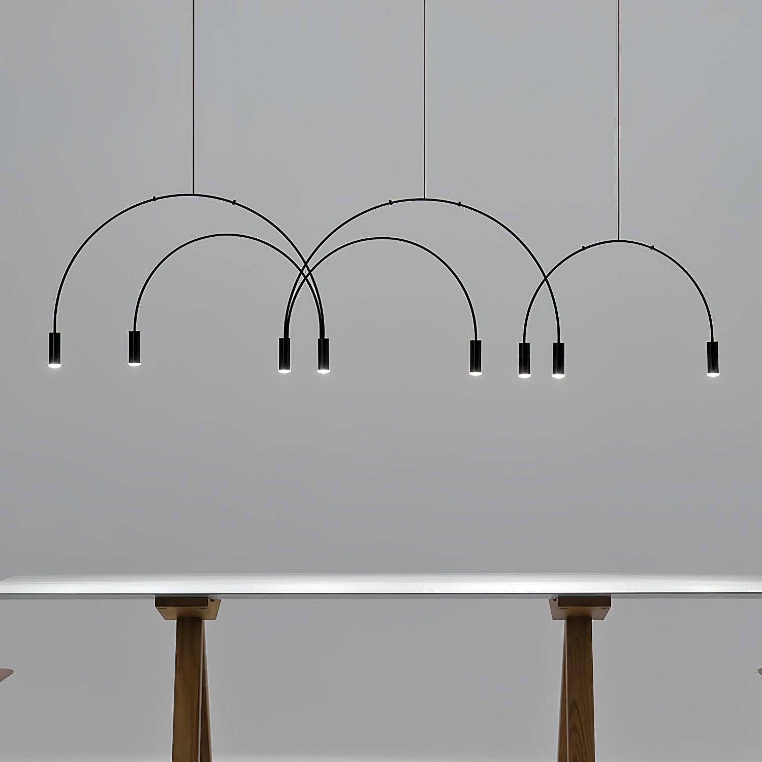 Solara Pendant Lamp Overlapping Cylinder Minimalist Dining Room - Letslighting