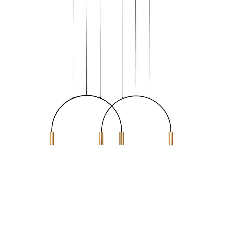 Solara Pendant Lamp Overlapping Cylinder Minimalist Dining Room - Letslighting