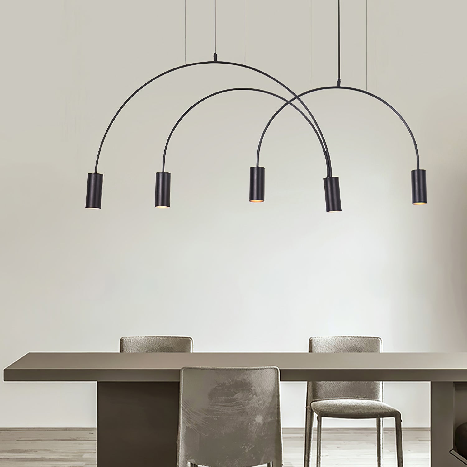 Solara Pendant Lamp Overlapping Cylinder Minimalist Dining Room - Letslighting
