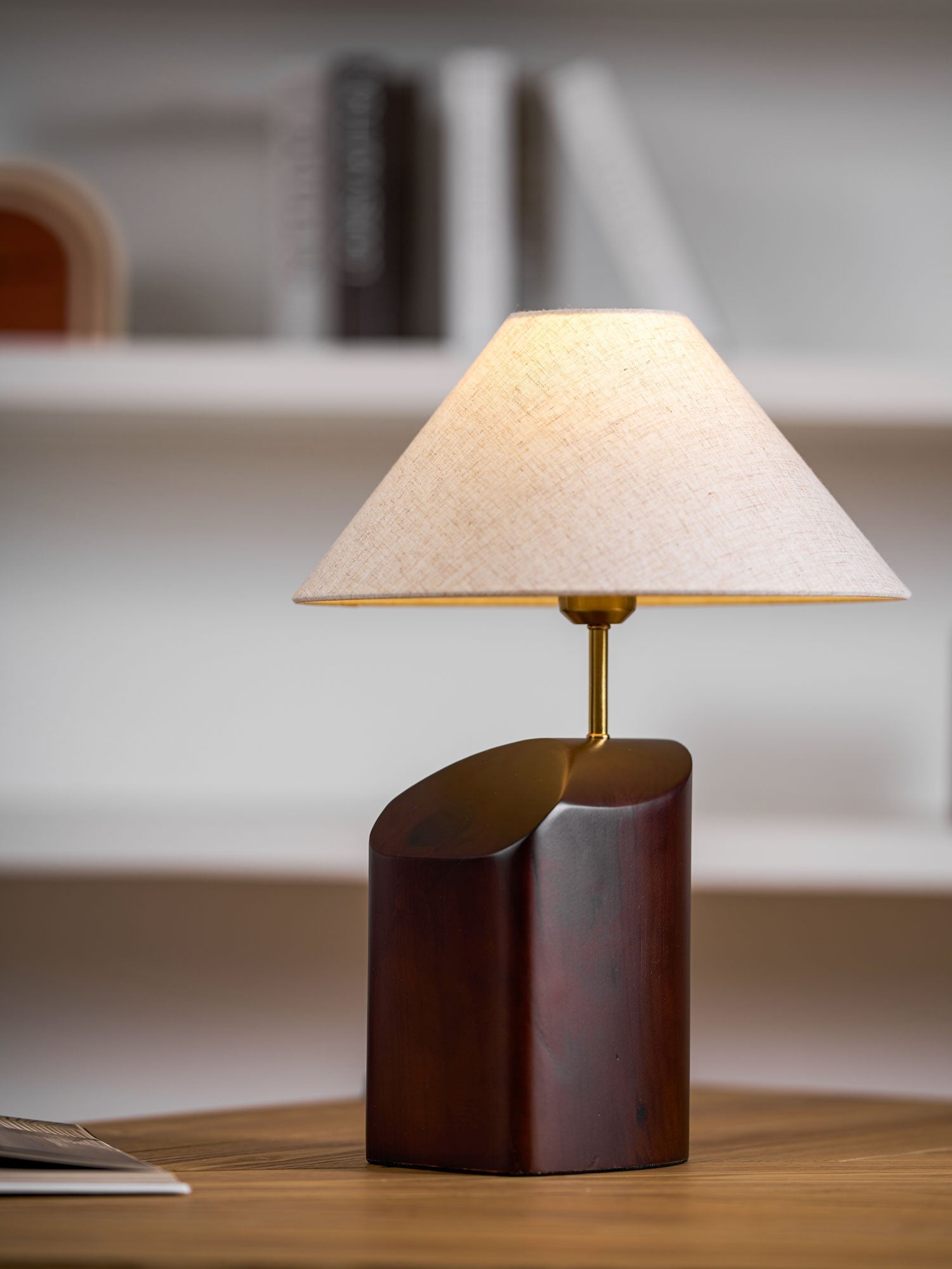 Curvan Wood Fabric Table Lamp - Letslighting