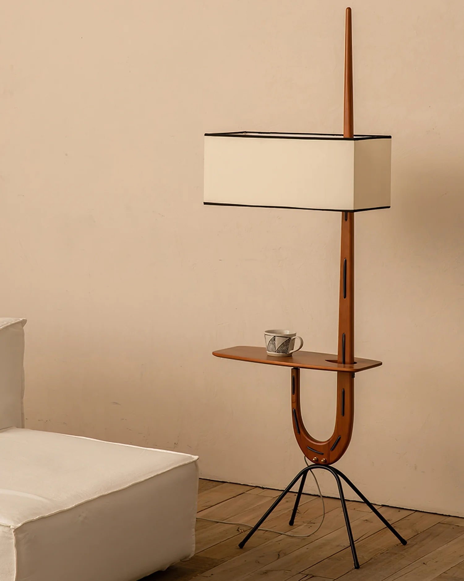 Vemara Mid Century Wood Floor Lamp - Letslighting