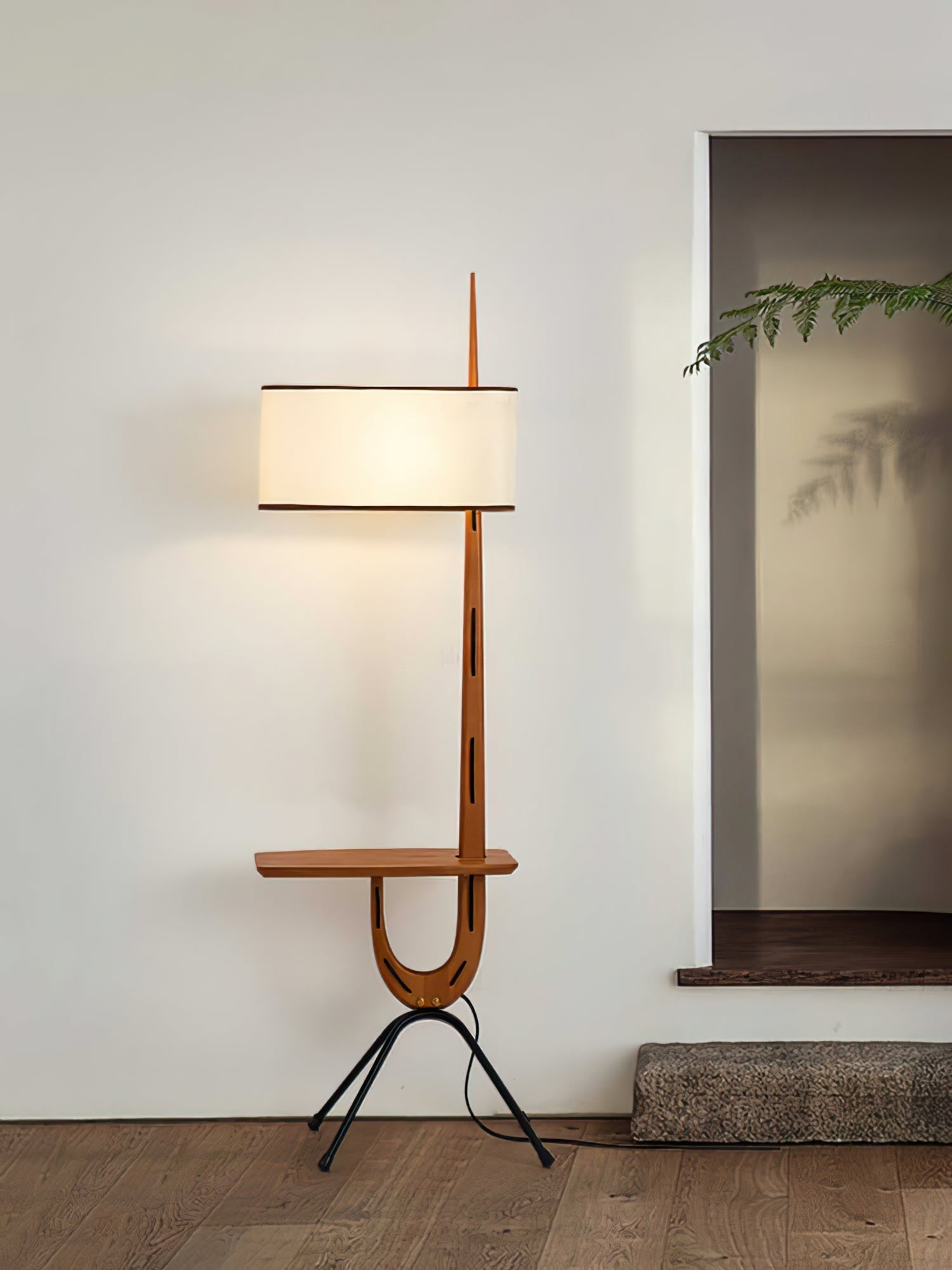 Vemara Mid Century Wood Floor Lamp - Letslighting