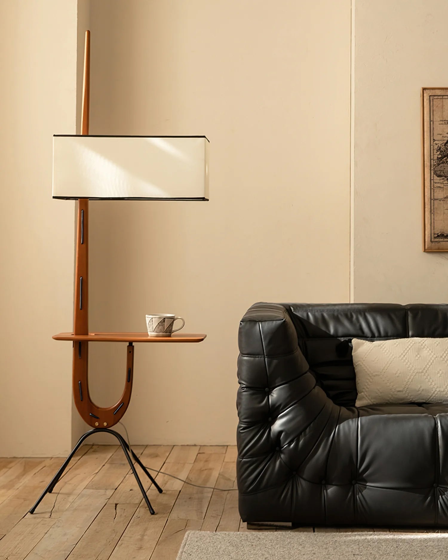 Vemara Mid Century Wood Floor Lamp - Letslighting