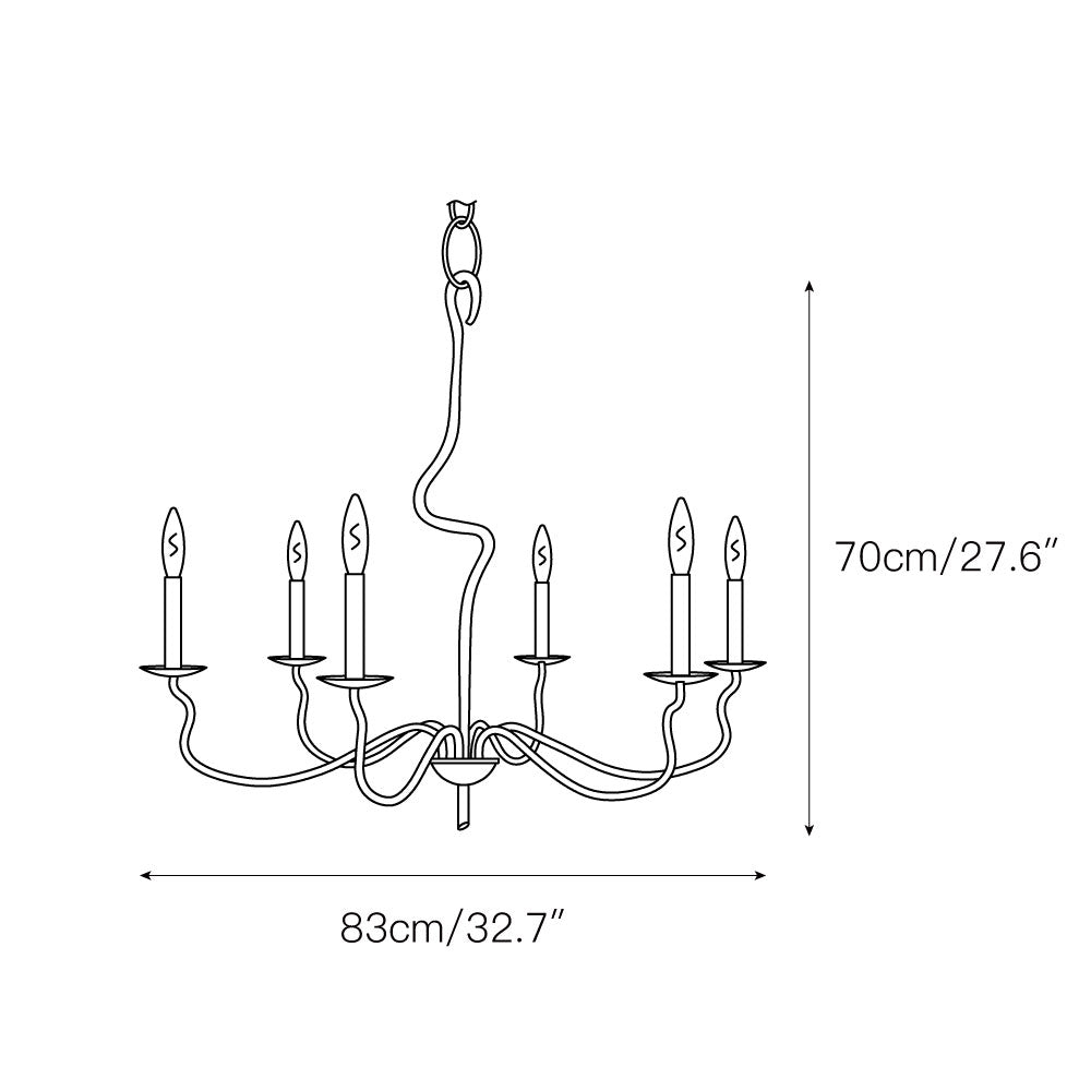 Rauduvyo Modern Candle-style Industrial Chandelier - Letslighting