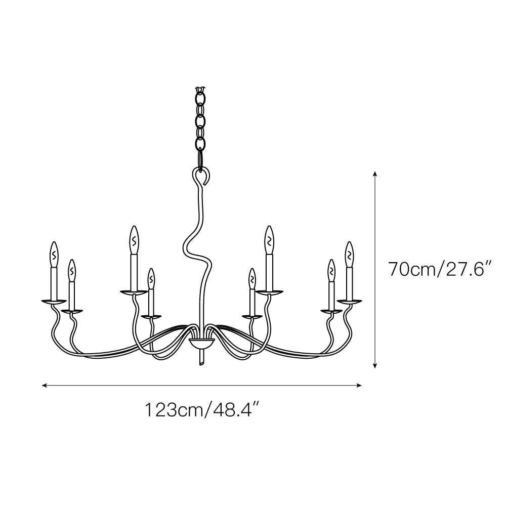 Rauduvyo Modern Candle-style Industrial Chandelier - Letslighting
