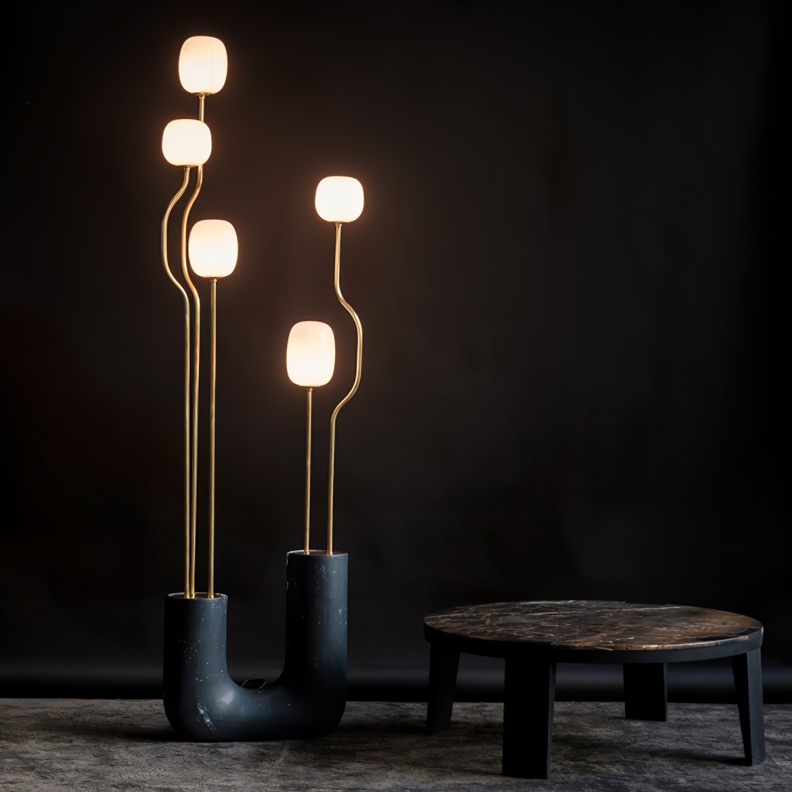Lumon Marble Brass Modern Floor Lamp - Letslighting