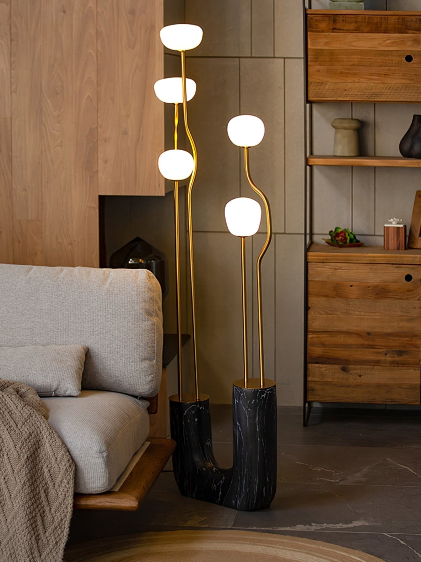 Lumon Marble Brass Modern Floor Lamp - Letslighting