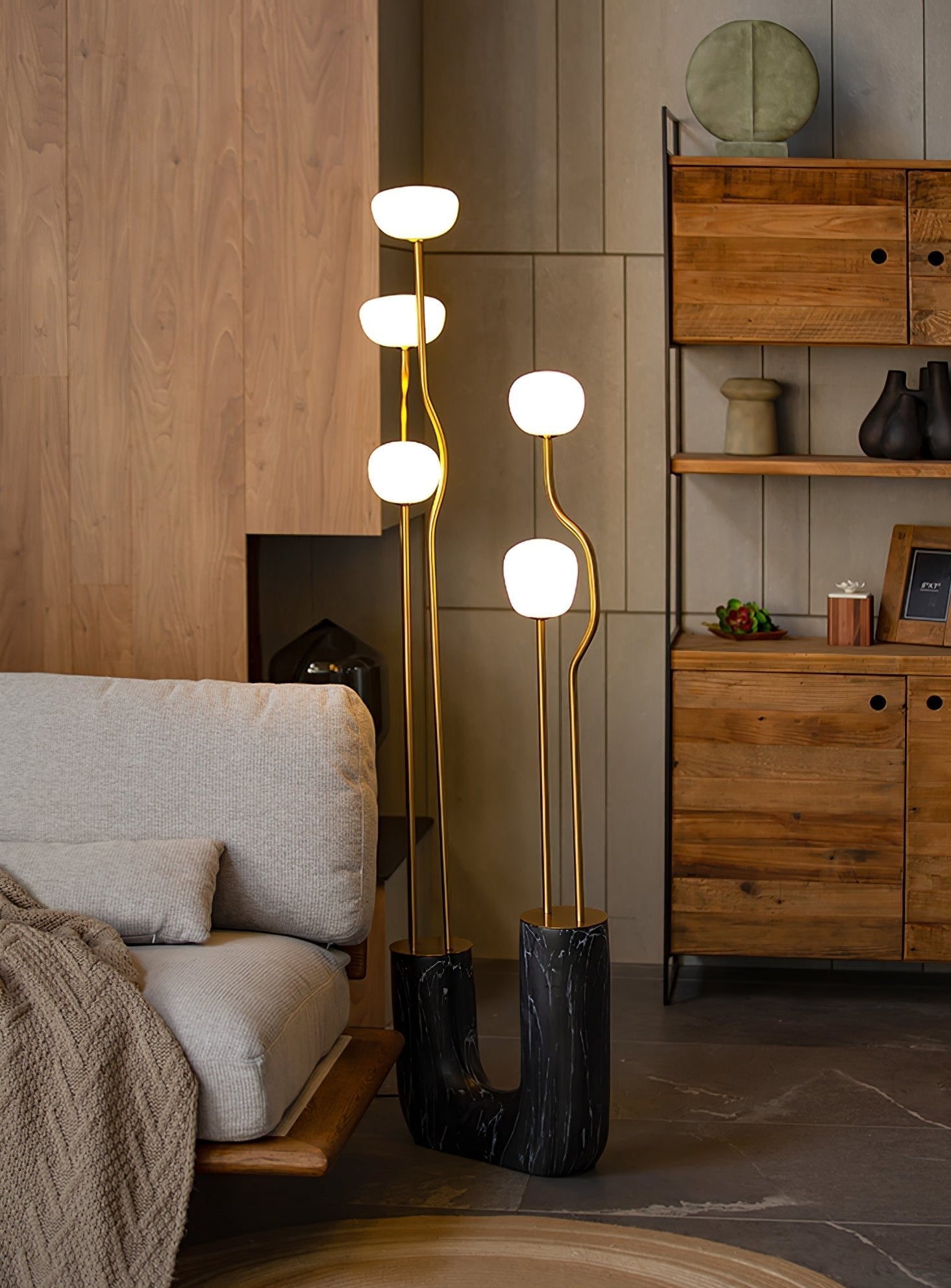 Lumon Marble Brass Modern Floor Lamp - Letslighting