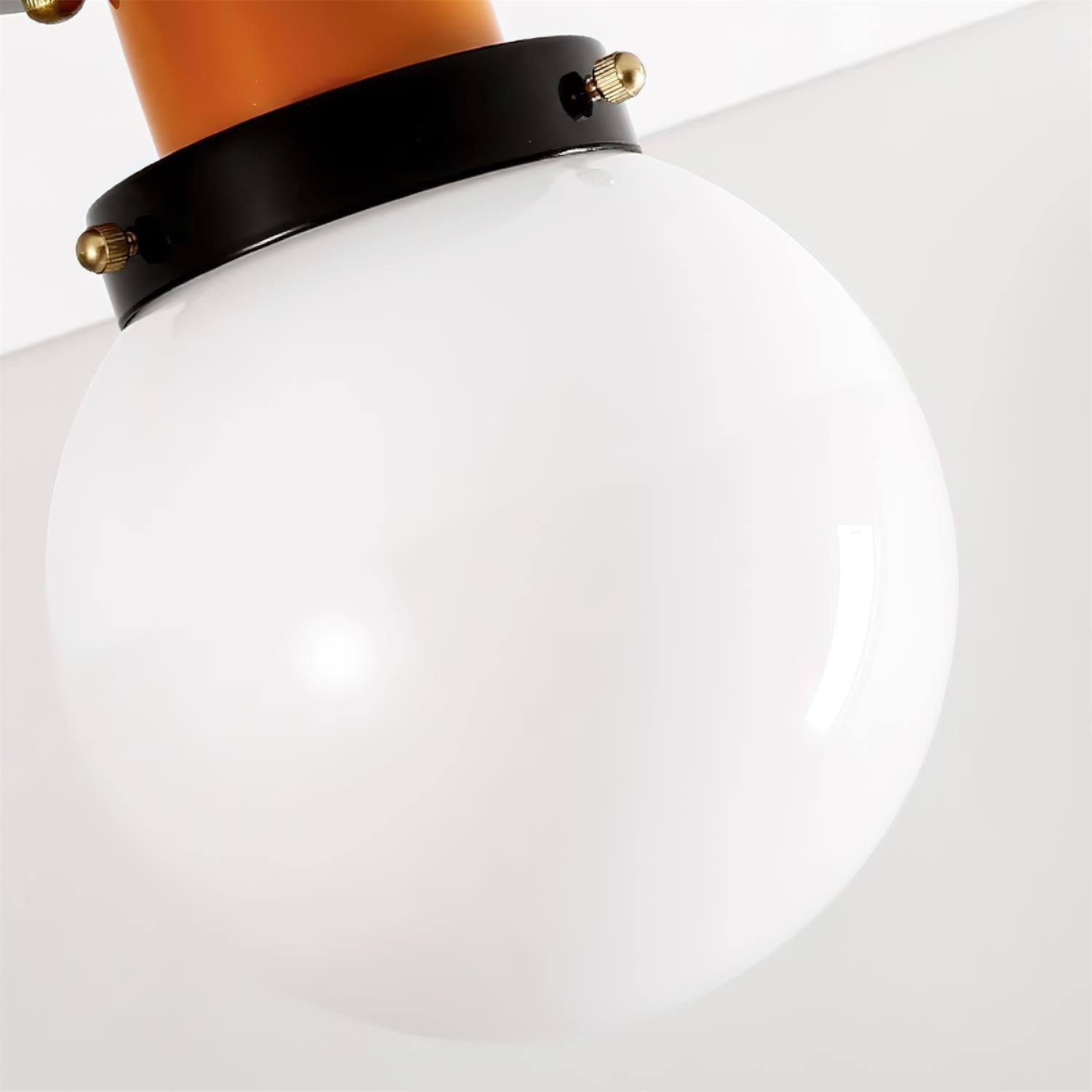 Aria Ceiling Light Spherical Glass Orange Black - Letslighting