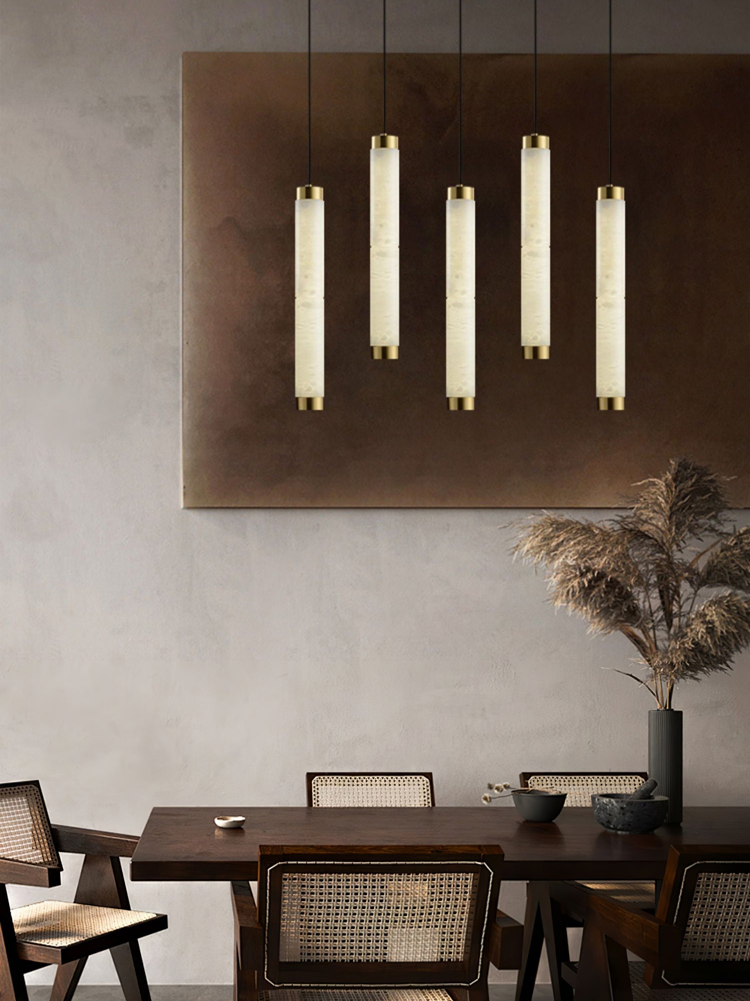 Lira Cylindrical Alabaster Pendant Light