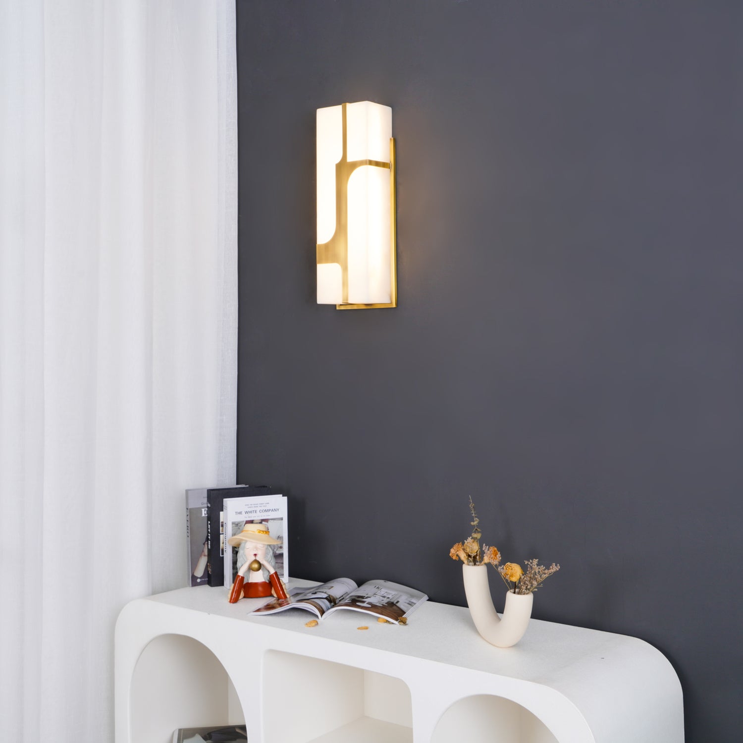 Ariel Wall Lamp Alabaster & Brass Elegance - Letslighting