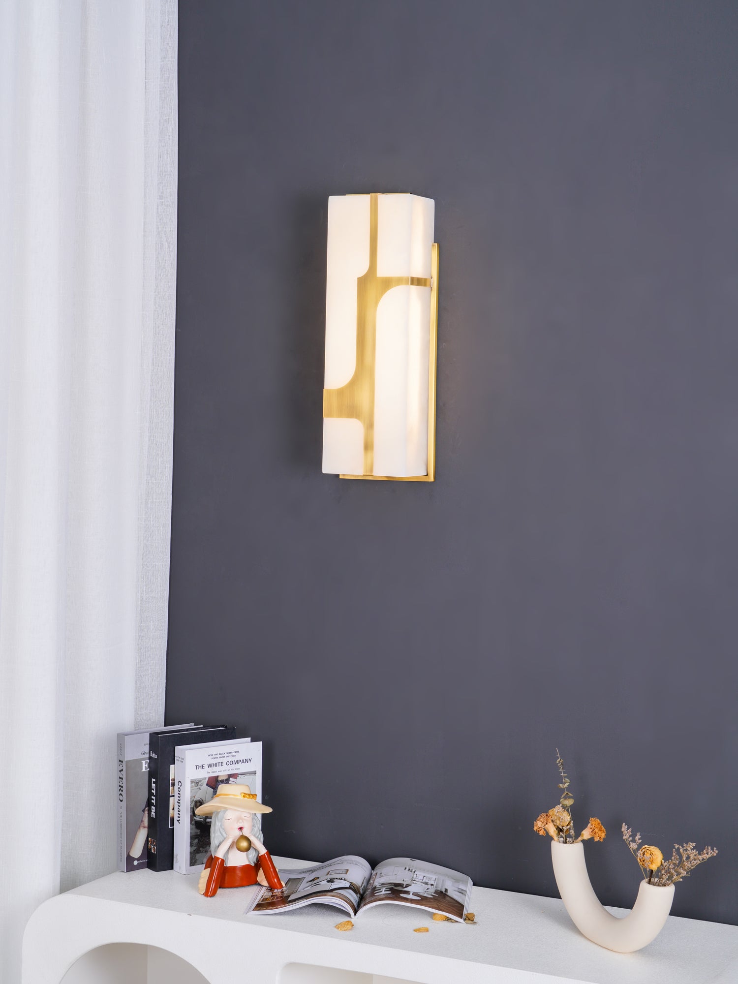 Ariel Wall Lamp Alabaster & Brass Elegance - Letslighting