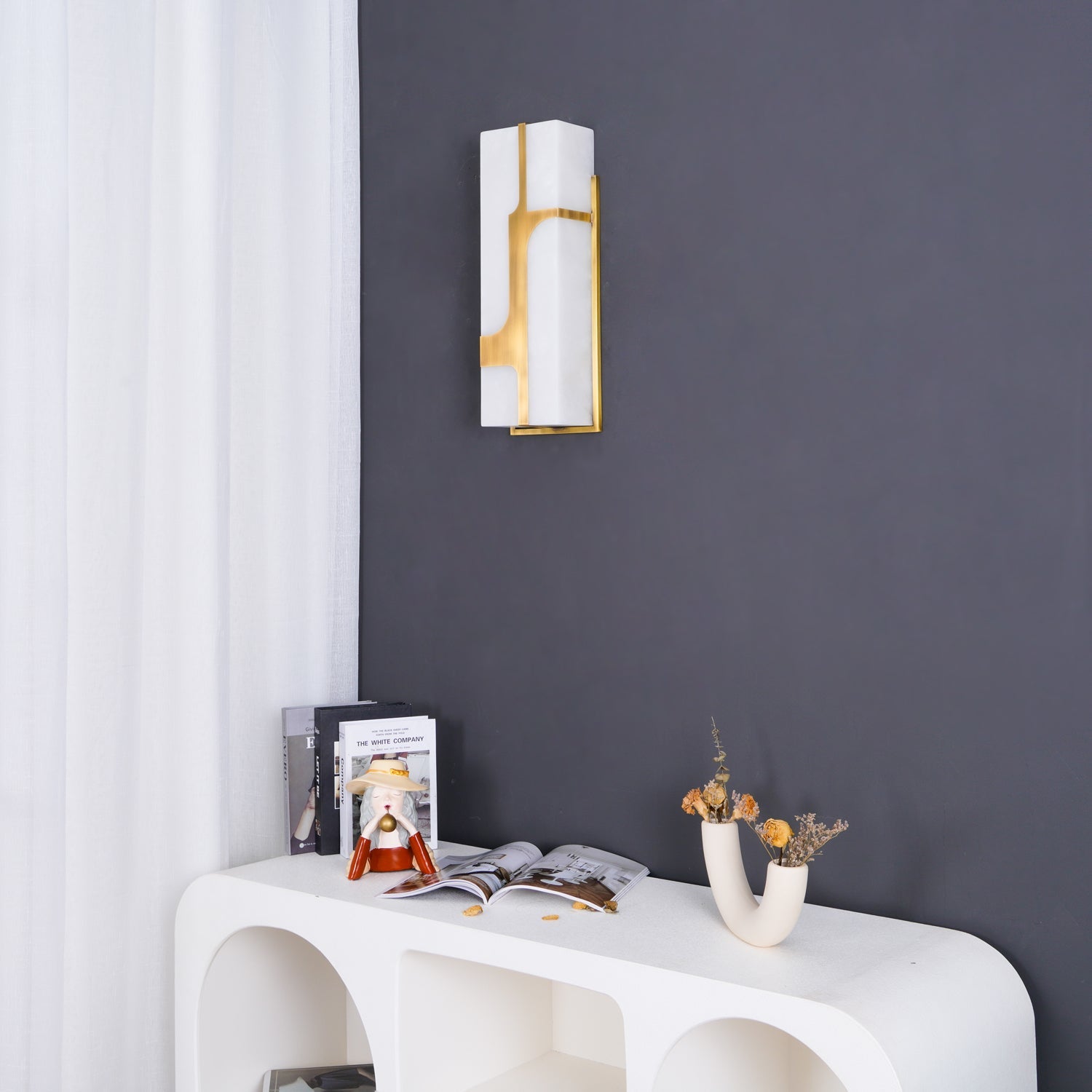 Ariel Wall Lamp Alabaster & Brass Elegance - Letslighting