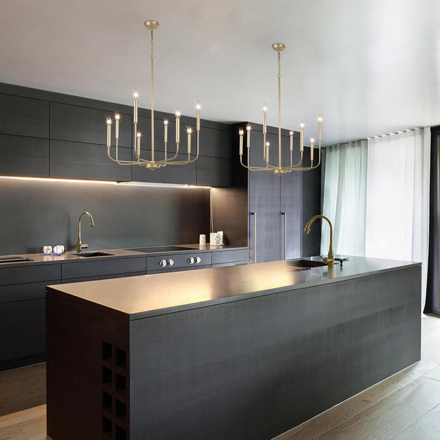 Ulfuvys Modern Candle Industrial Chandelier - Letslighting