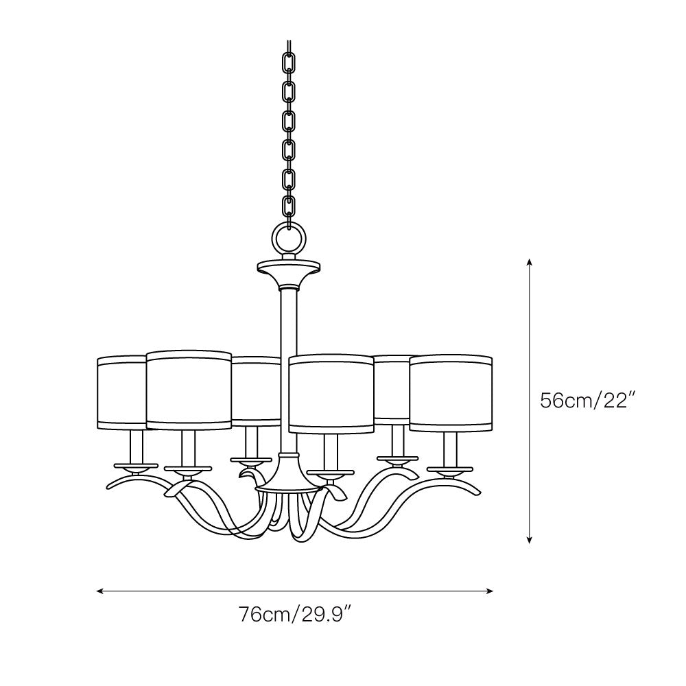 Vatnuvys Traditional Premium Brass Fabric Chandelier - Letslighting